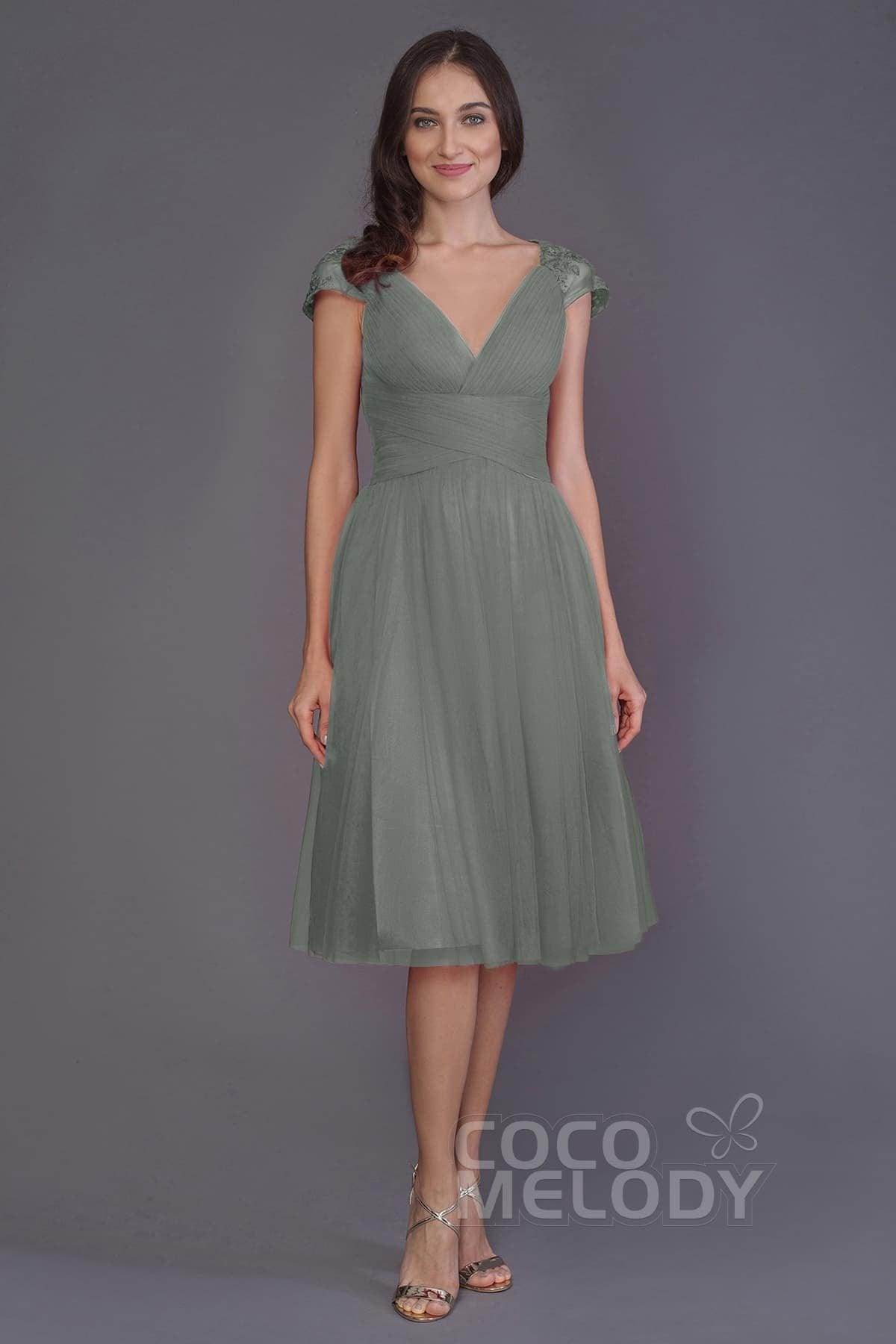 A-Line Knee Length Tulle Bridesmaid Dress PR3515
