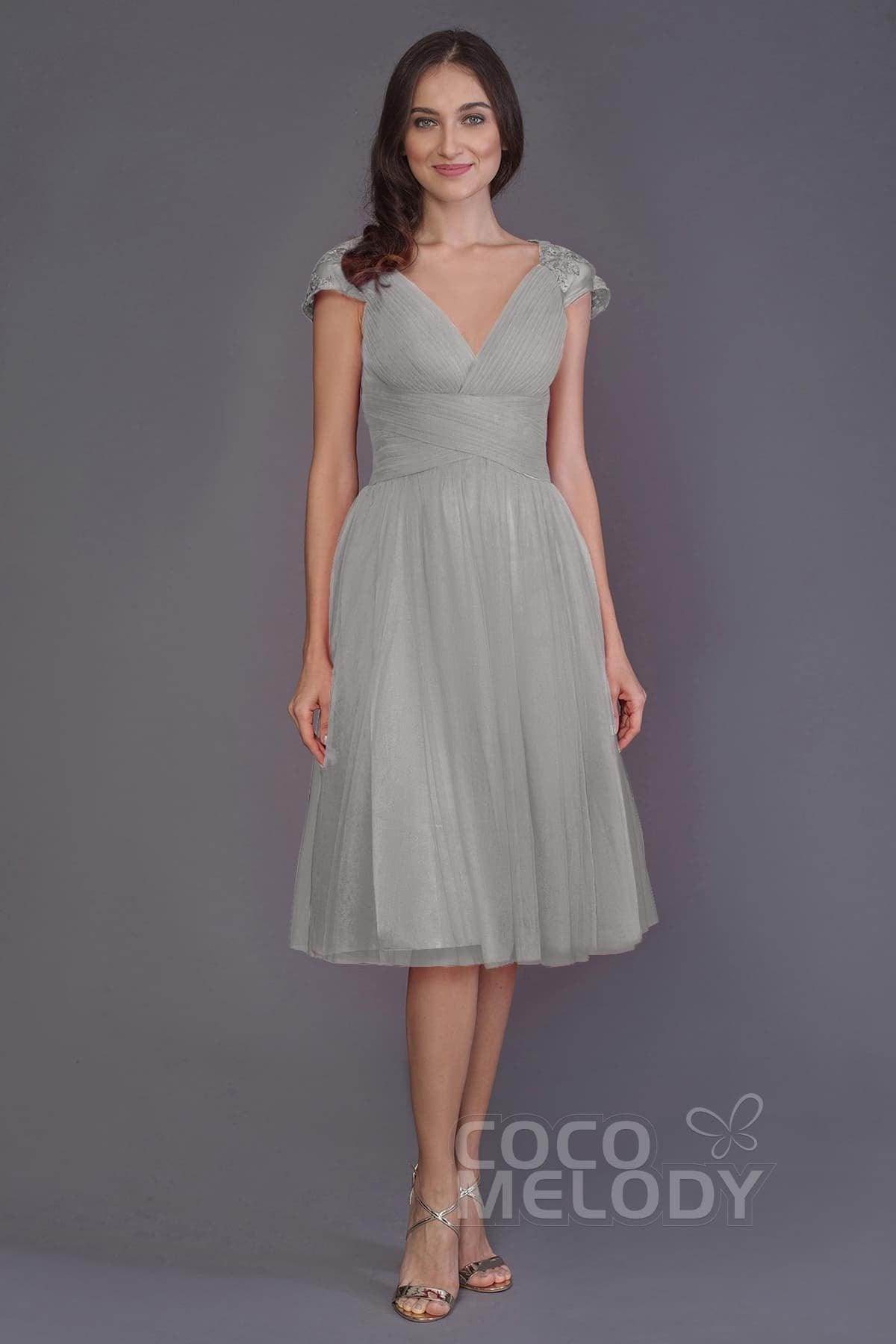 A-Line Knee Length Tulle Bridesmaid Dress PR3515