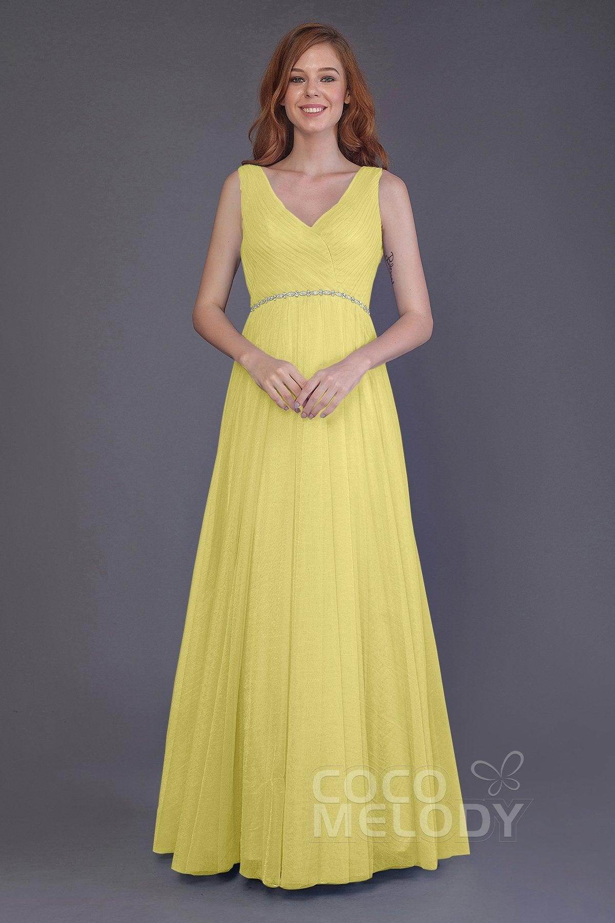 Sheath-Column Floor Length Tulle Bridesmaid Dress PR3518
