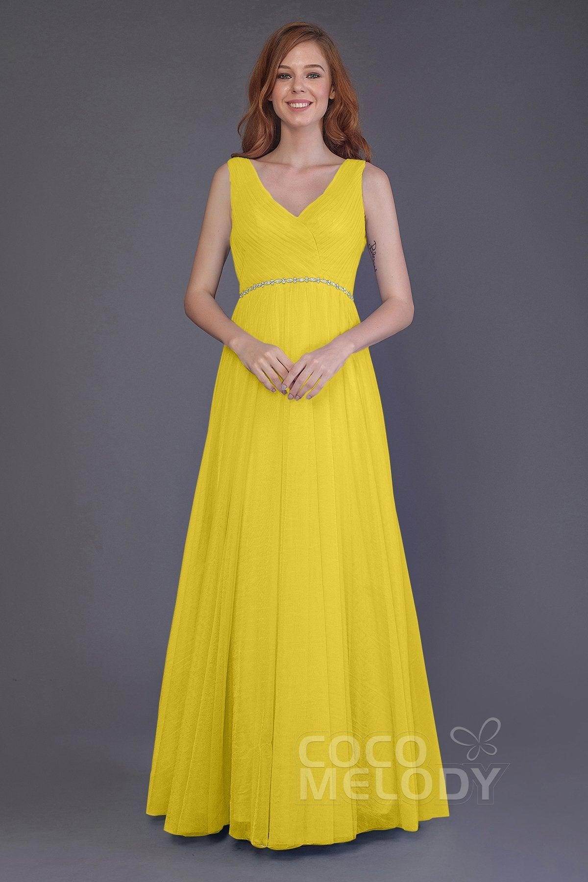 Sheath-Column Floor Length Tulle Bridesmaid Dress PR3518