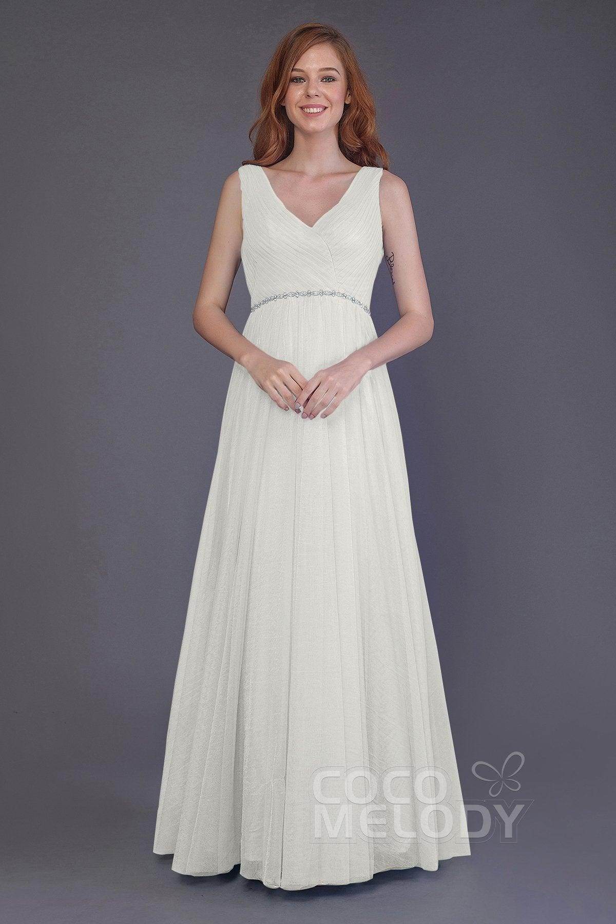 Sheath-Column Floor Length Tulle Bridesmaid Dress PR3518