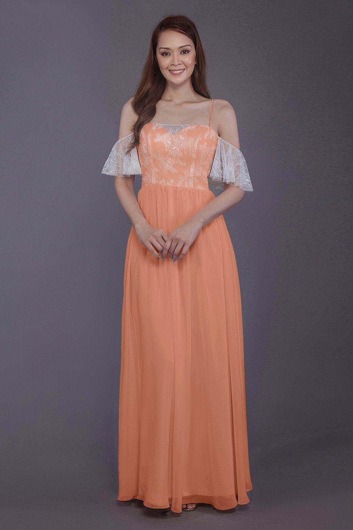 Sheath-Column Floor Length Chiffon Bridesmaid Dress PR3521