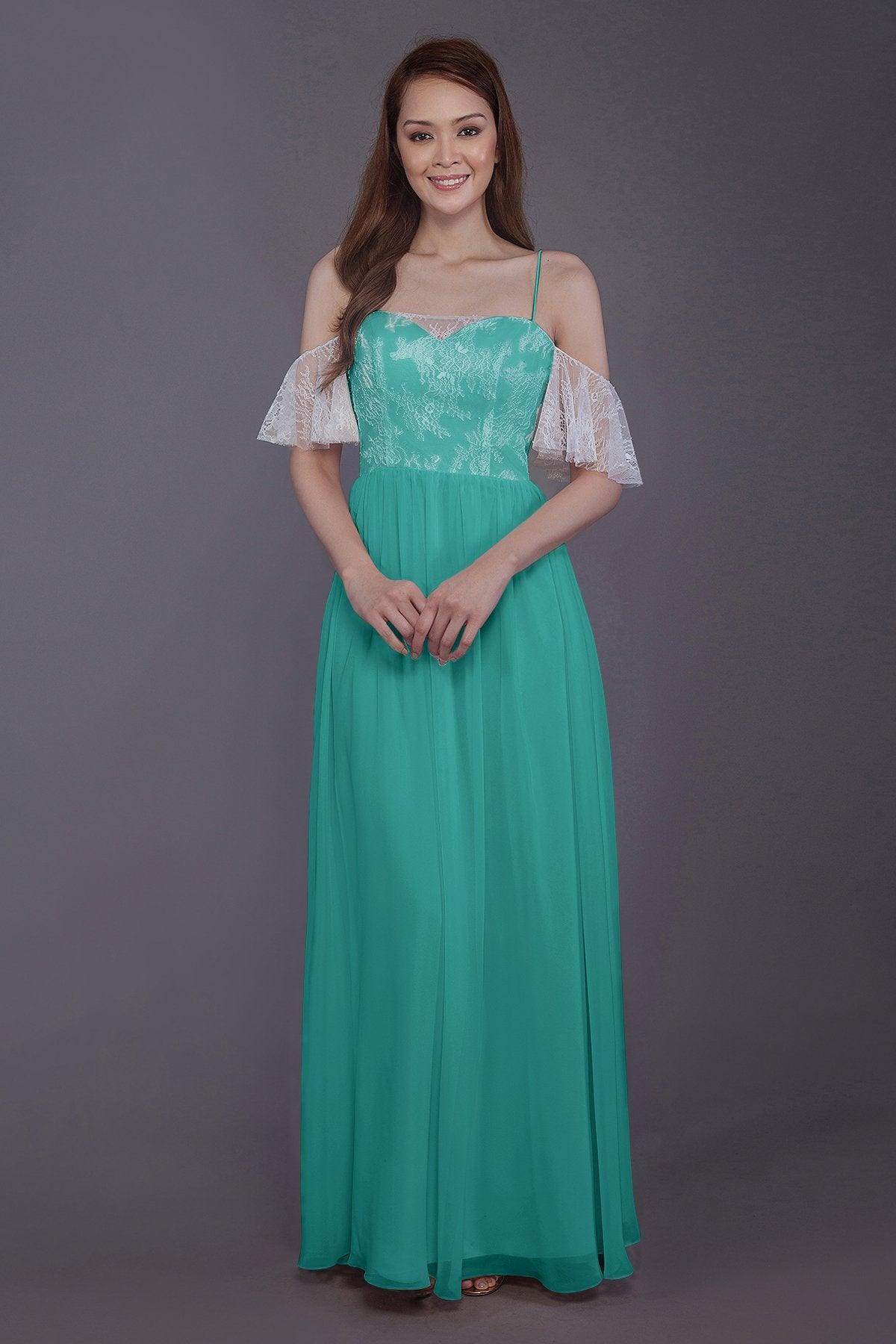 Sheath-Column Floor Length Chiffon Bridesmaid Dress PR3521