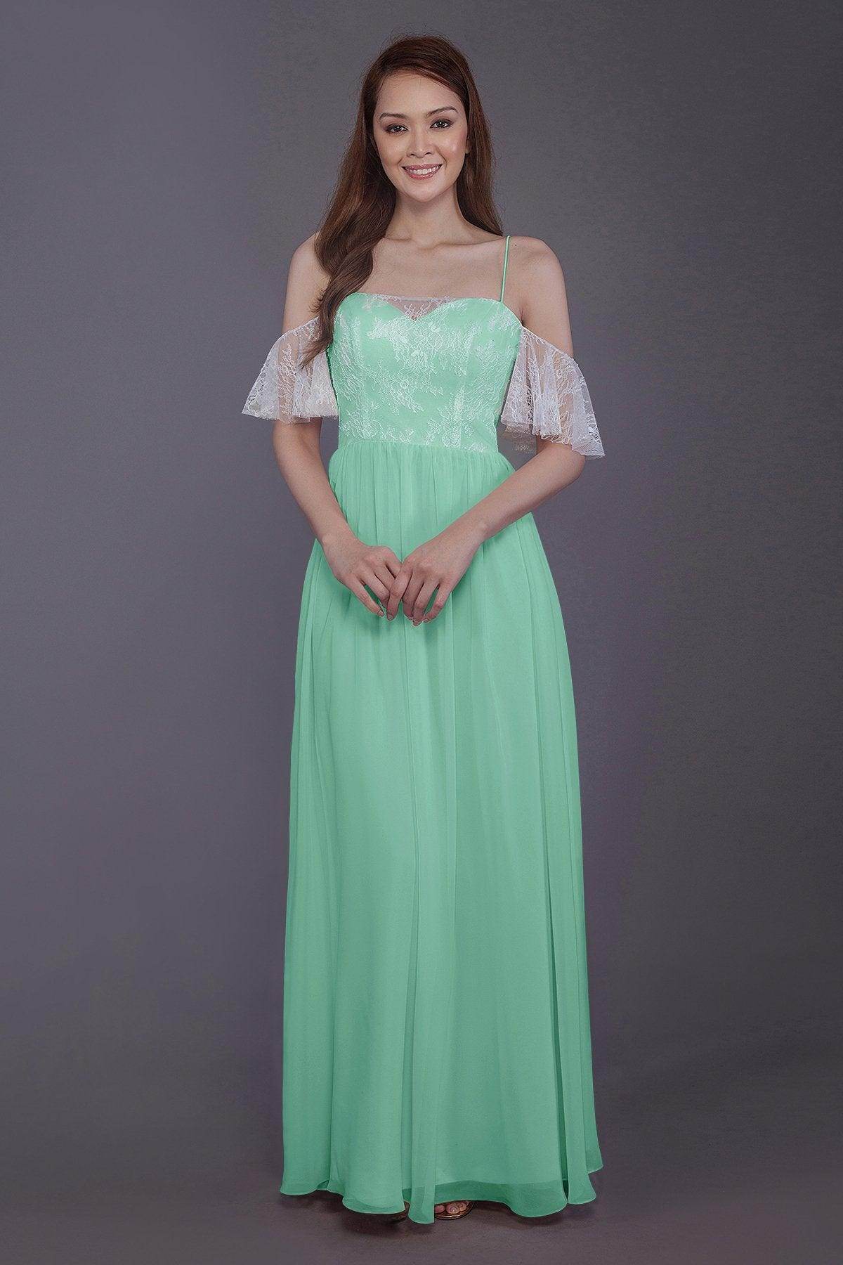 Sheath-Column Floor Length Chiffon Bridesmaid Dress PR3521