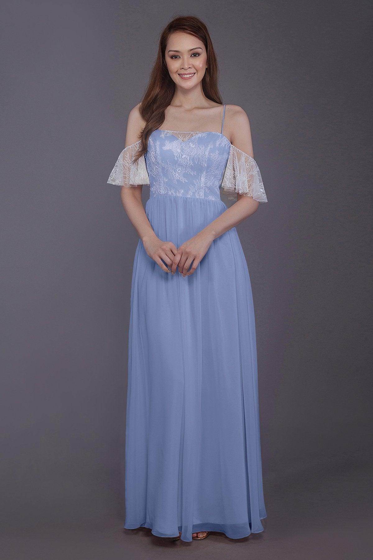 Sheath-Column Floor Length Chiffon Bridesmaid Dress PR3521