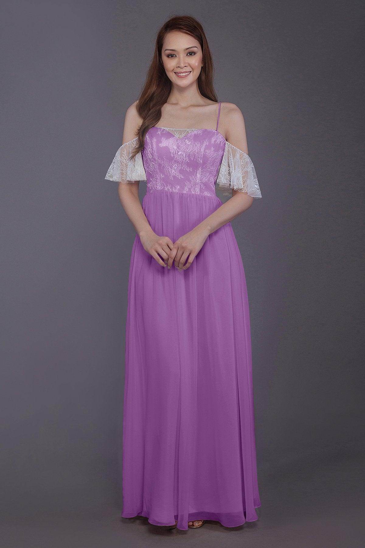 Sheath-Column Floor Length Chiffon Bridesmaid Dress PR3521