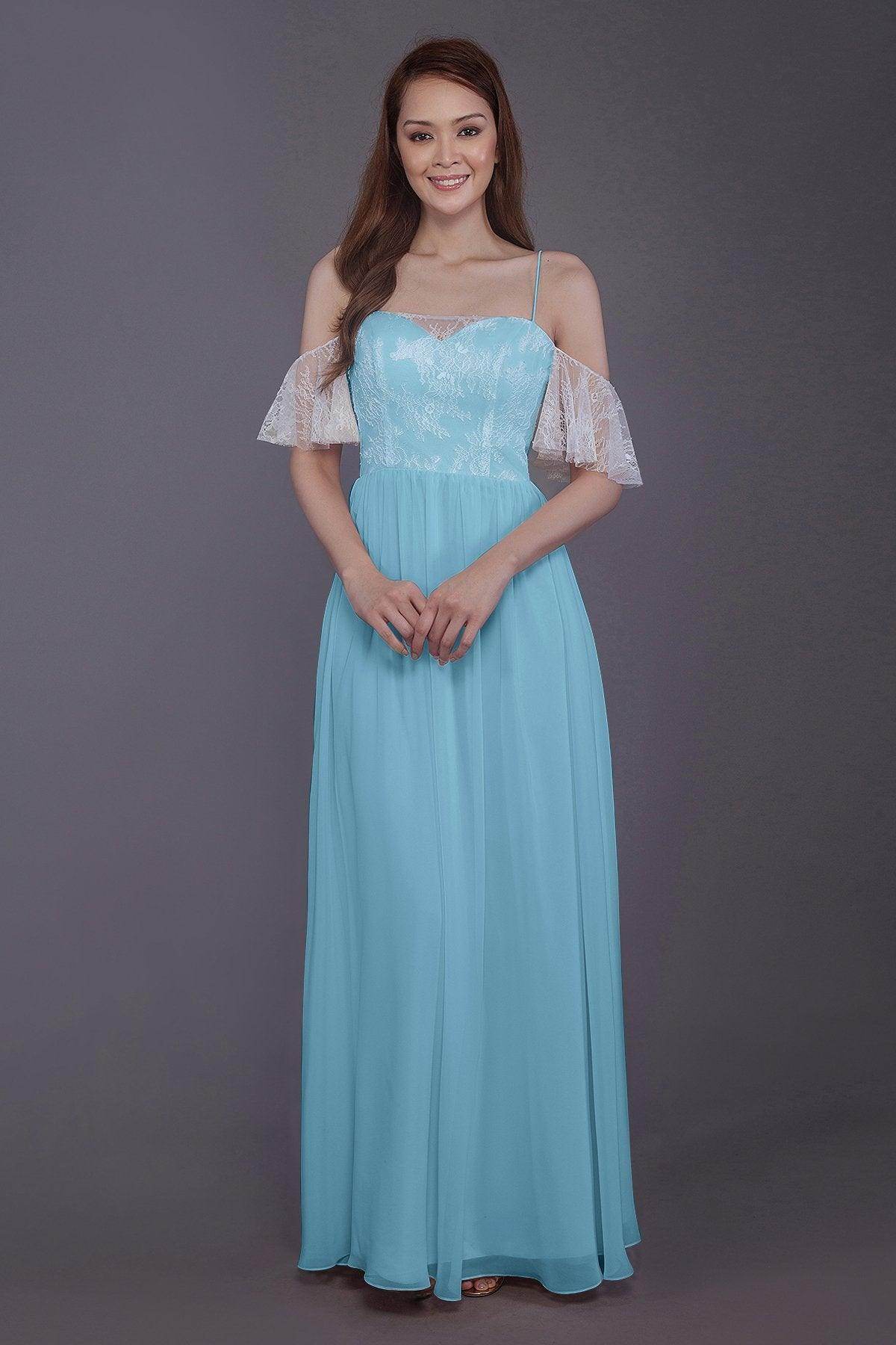 Sheath-Column Floor Length Chiffon Bridesmaid Dress PR3521