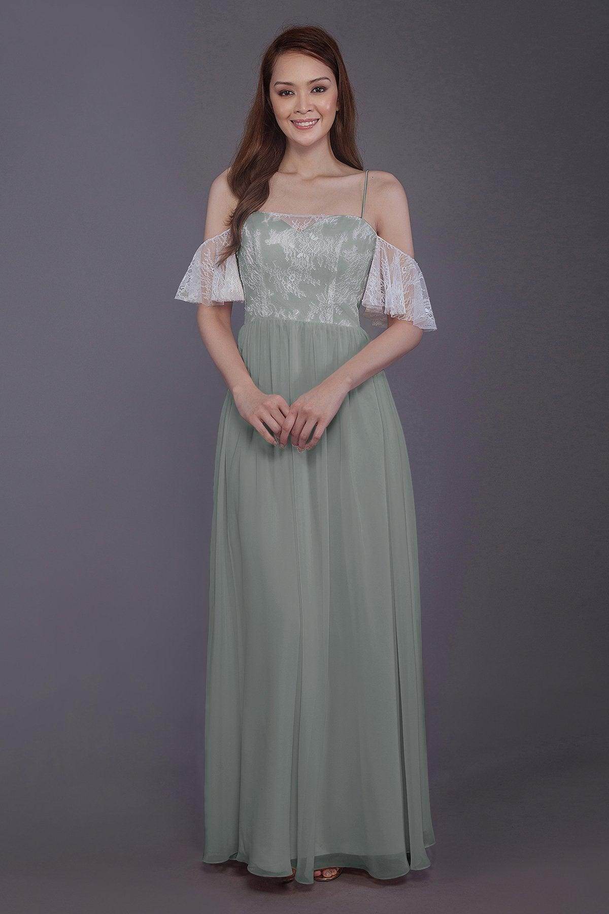 Sheath-Column Floor Length Chiffon Bridesmaid Dress PR3521