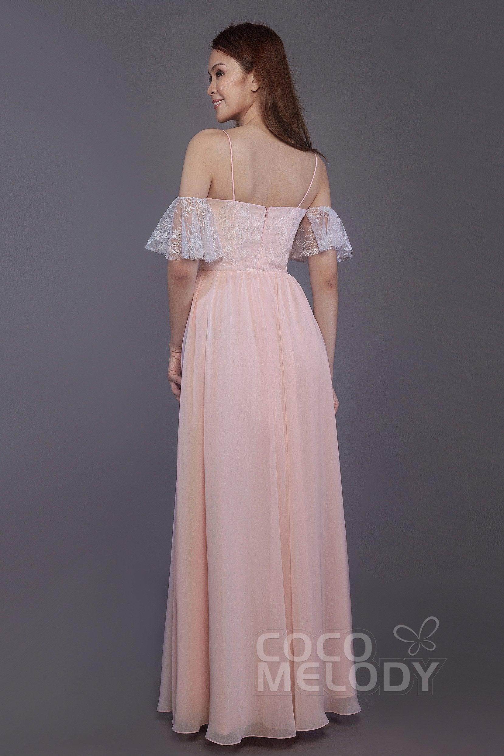 Sheath-Column Floor Length Chiffon Bridesmaid Dress PR3521