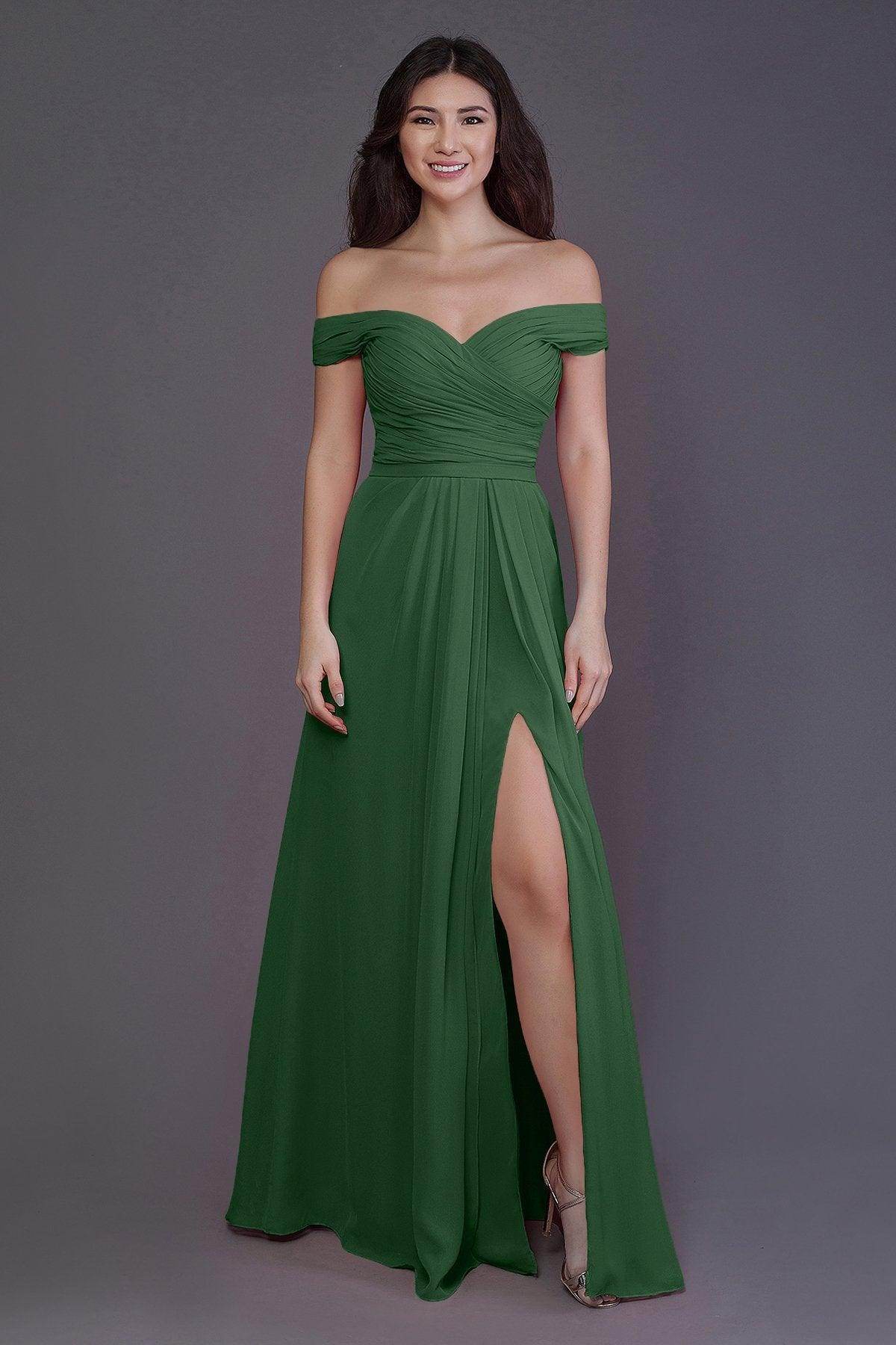 Sheath-Column Floor Length Chiffon Bridesmaid Dress PR3536PS