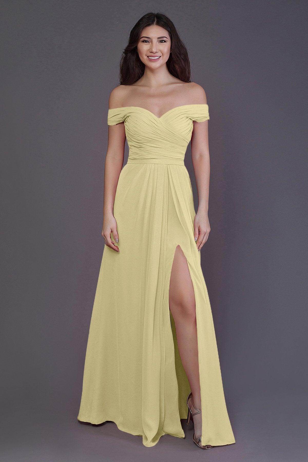 Sheath-Column Floor Length Chiffon Bridesmaid Dress PR3536PS