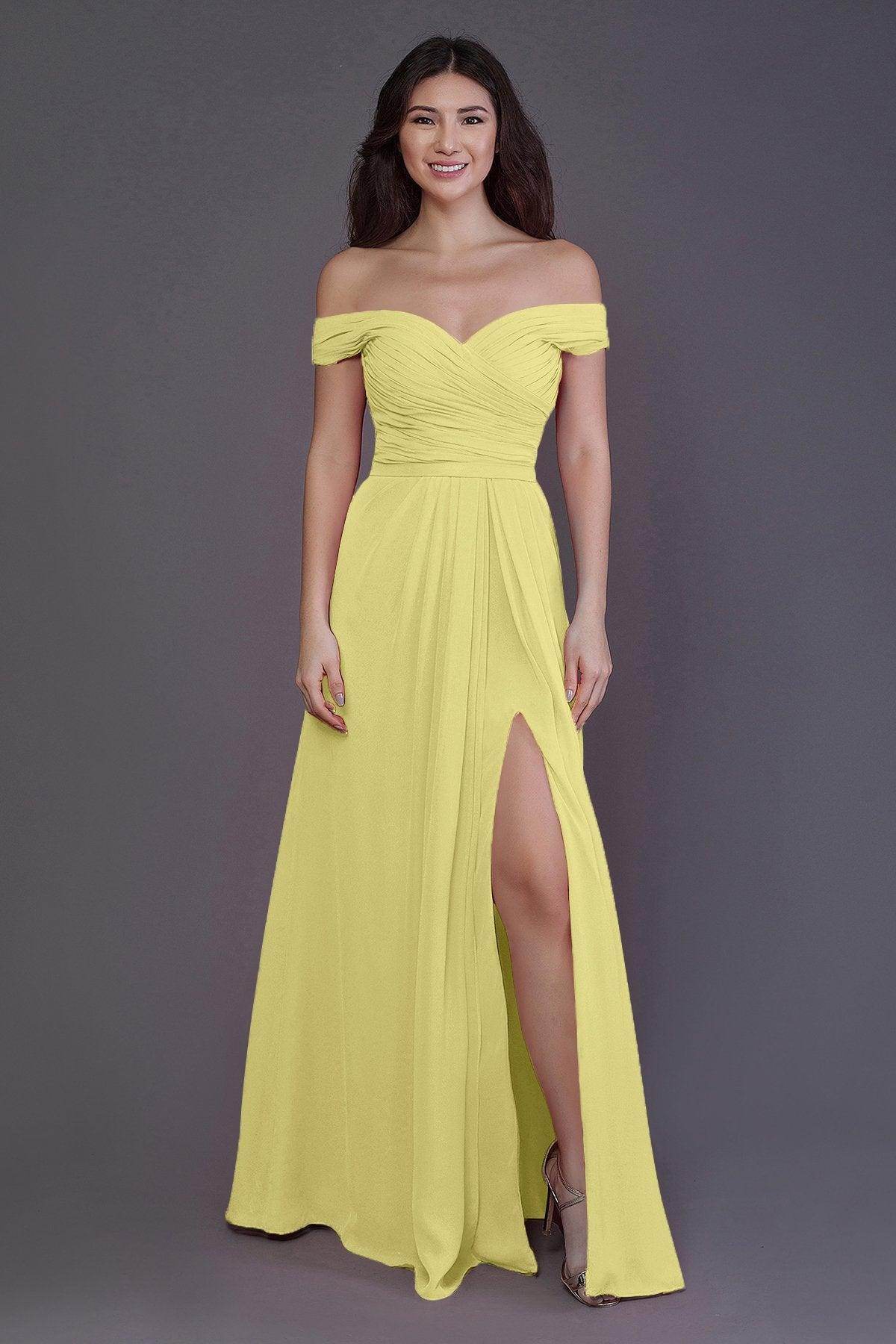 Sheath-Column Floor Length Chiffon Bridesmaid Dress PR3536PS