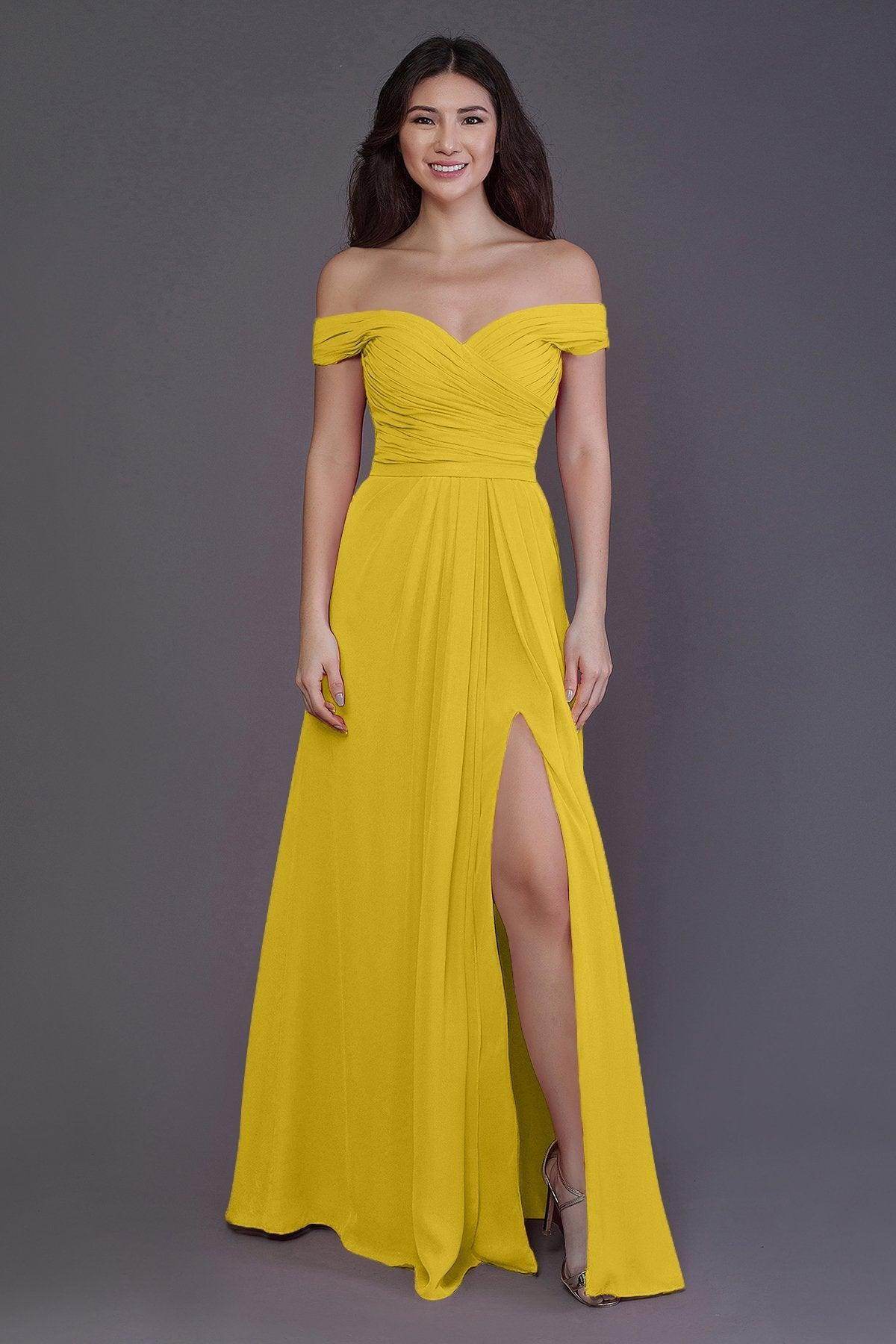 Sheath-Column Floor Length Chiffon Bridesmaid Dress PR3536PS