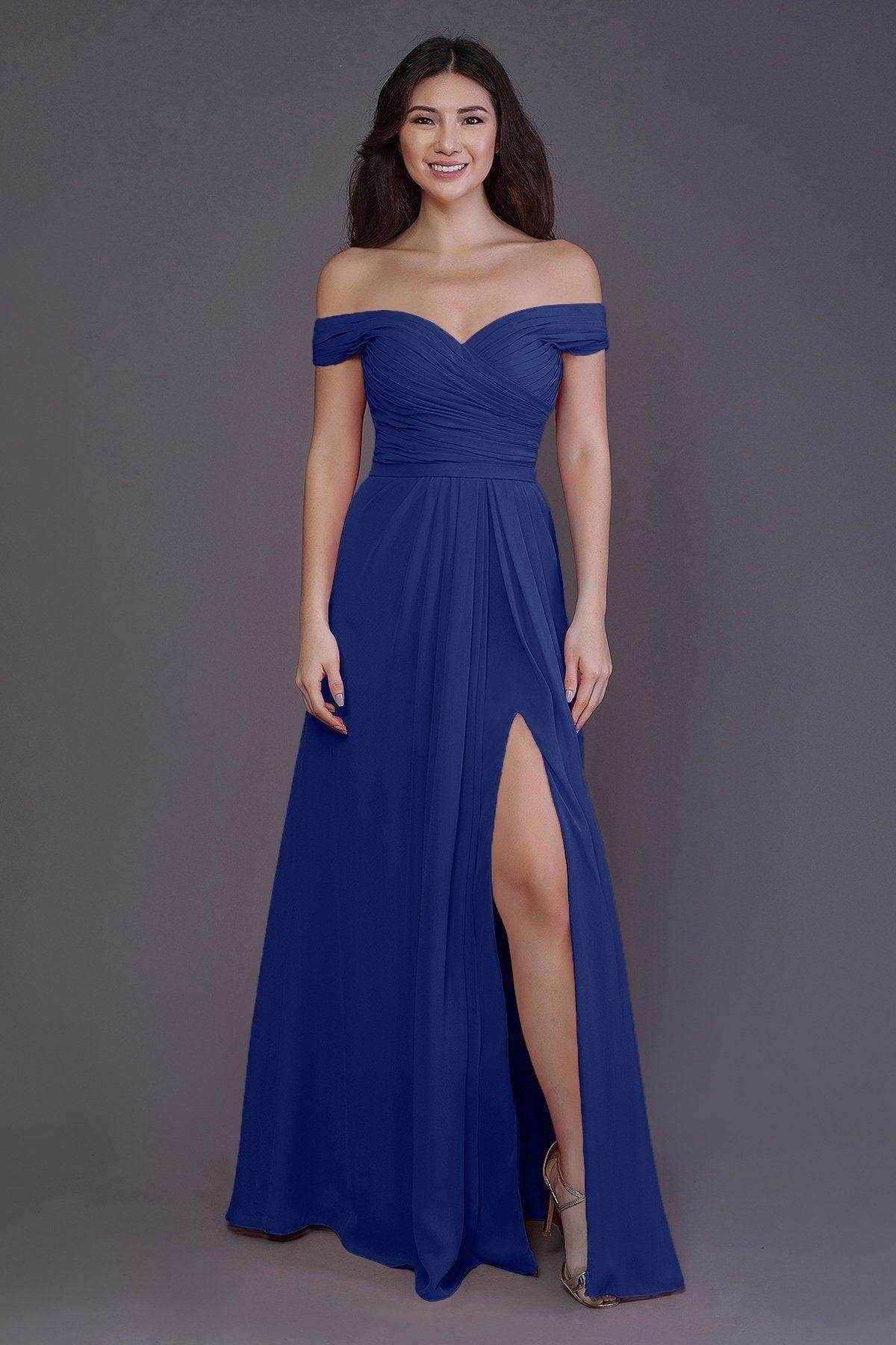 Sheath-Column Floor Length Chiffon Bridesmaid Dress PR3536PS