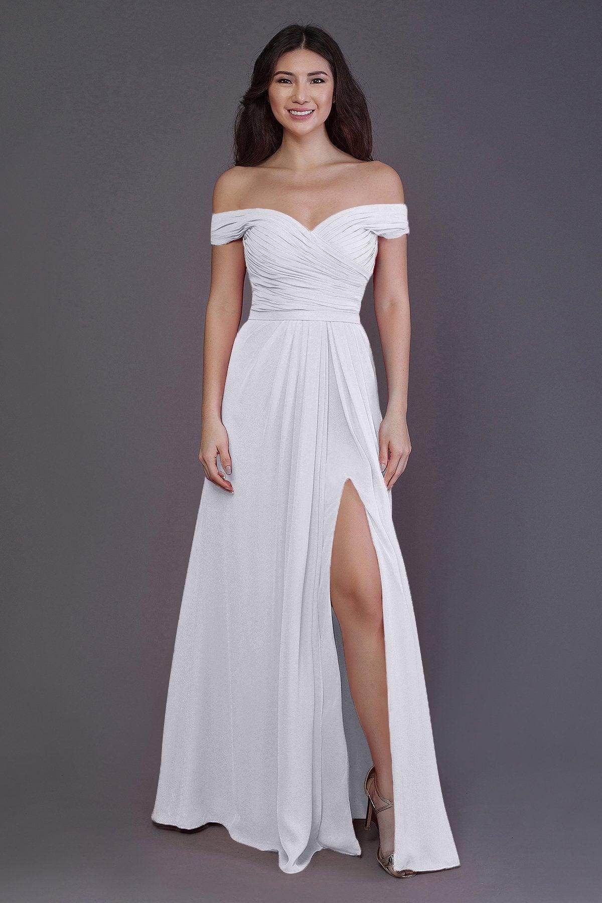 Sheath-Column Floor Length Chiffon Bridesmaid Dress PR3536