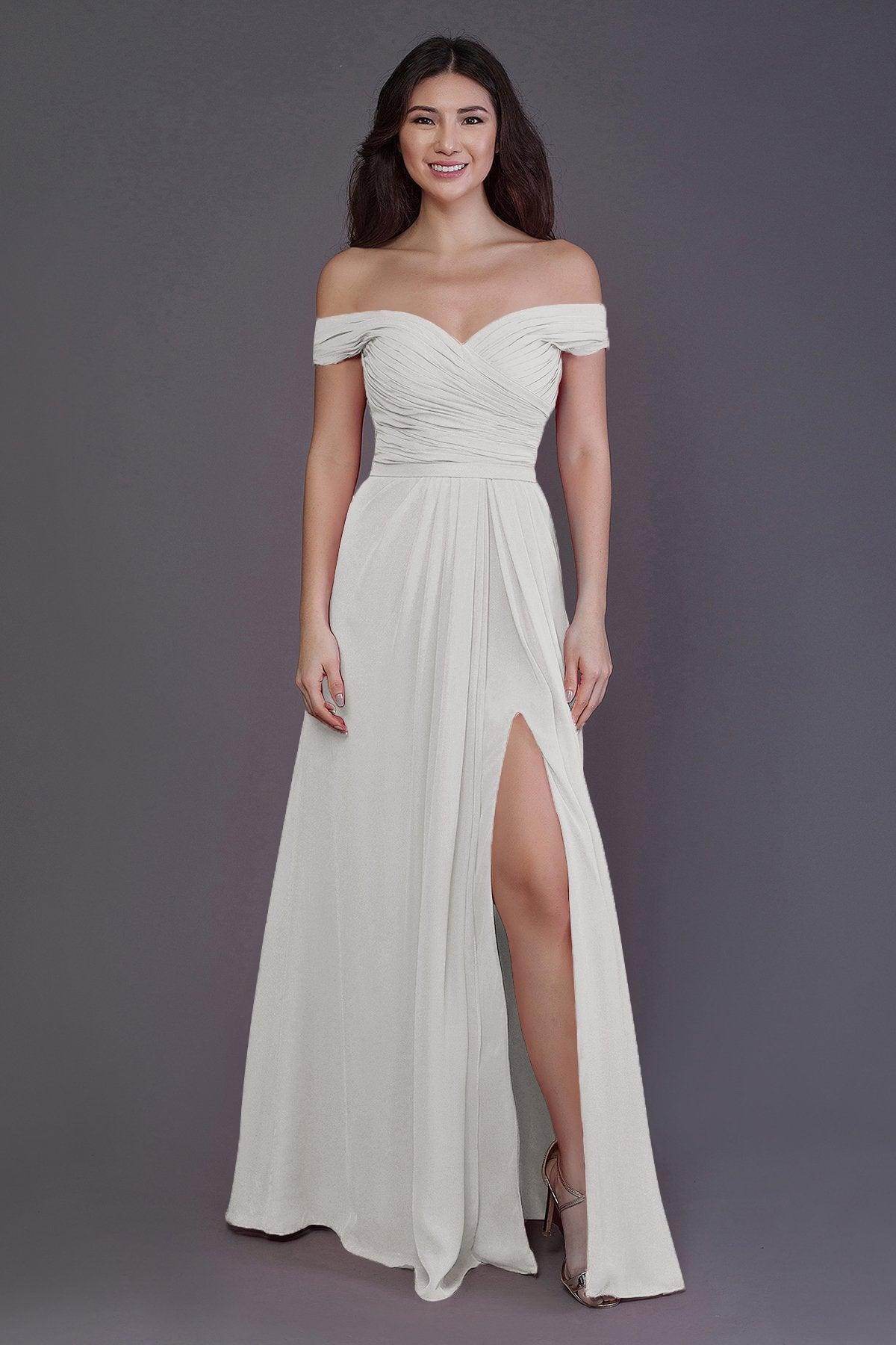 Sheath-Column Floor Length Chiffon Bridesmaid Dress PR3536PS