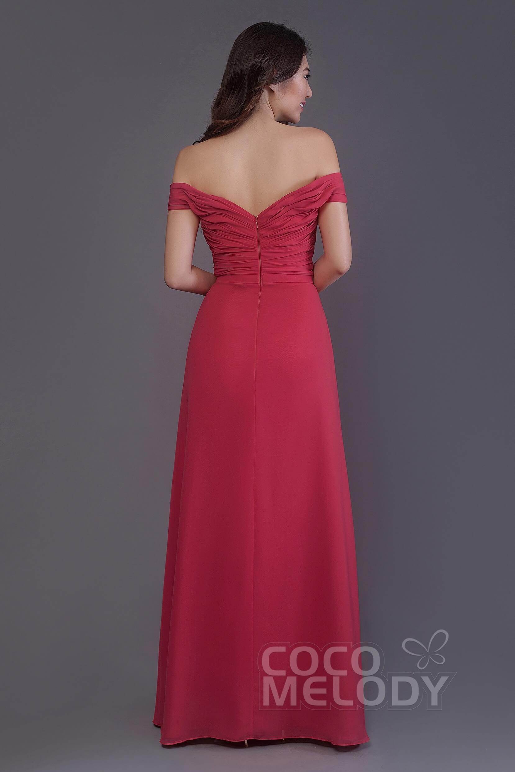 Sheath-Column Floor Length Chiffon Bridesmaid Dress PR3536PS