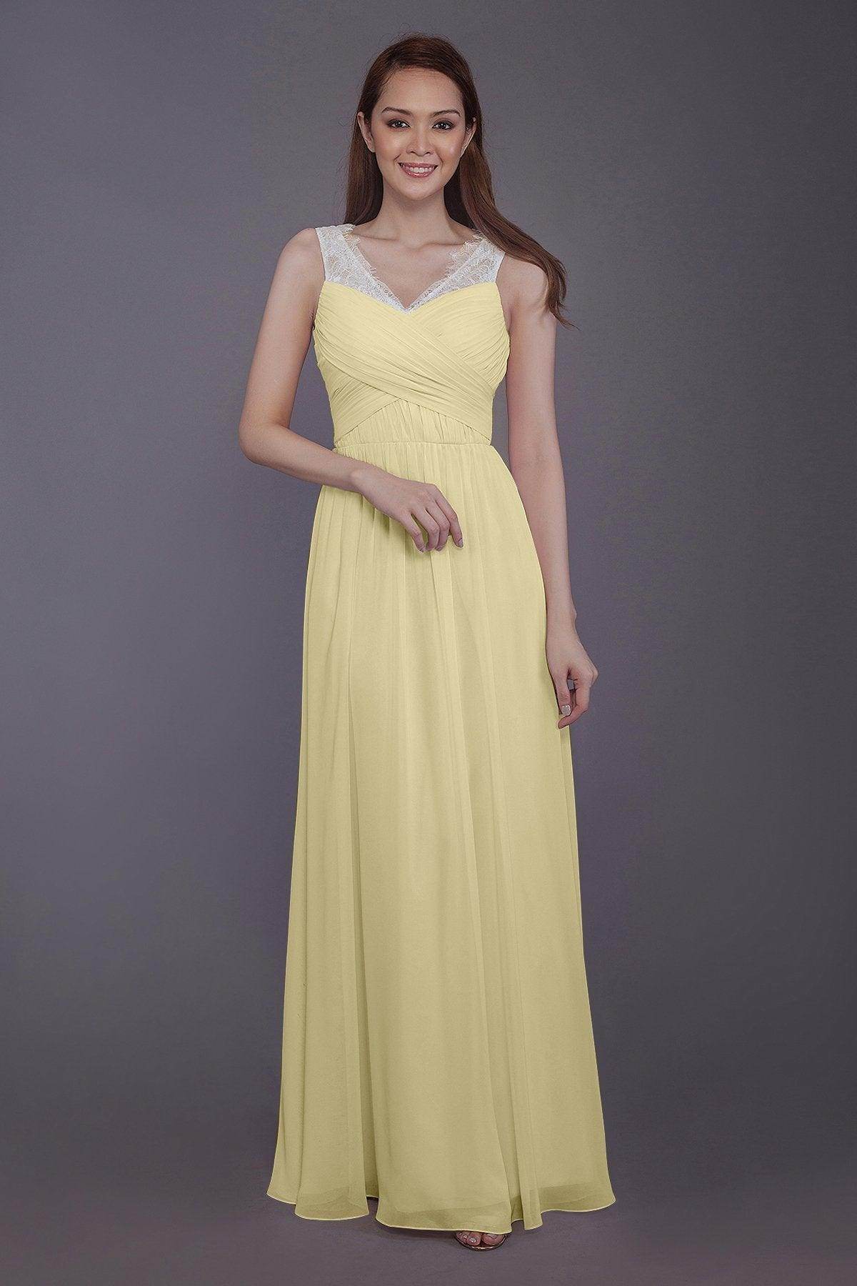 Sheath-Column Floor Length Chiffon Bridesmaid Dress PR3542