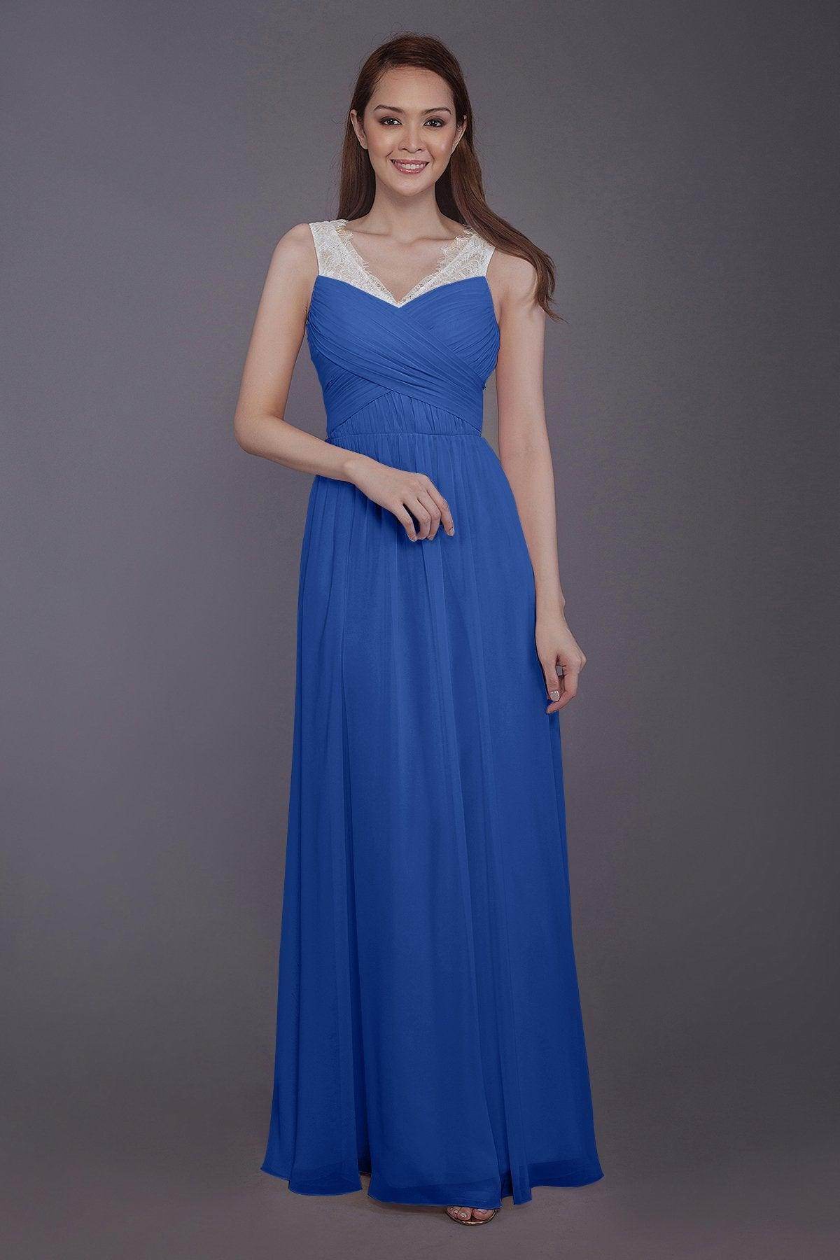 Sheath-Column Floor Length Chiffon Bridesmaid Dress PR3542