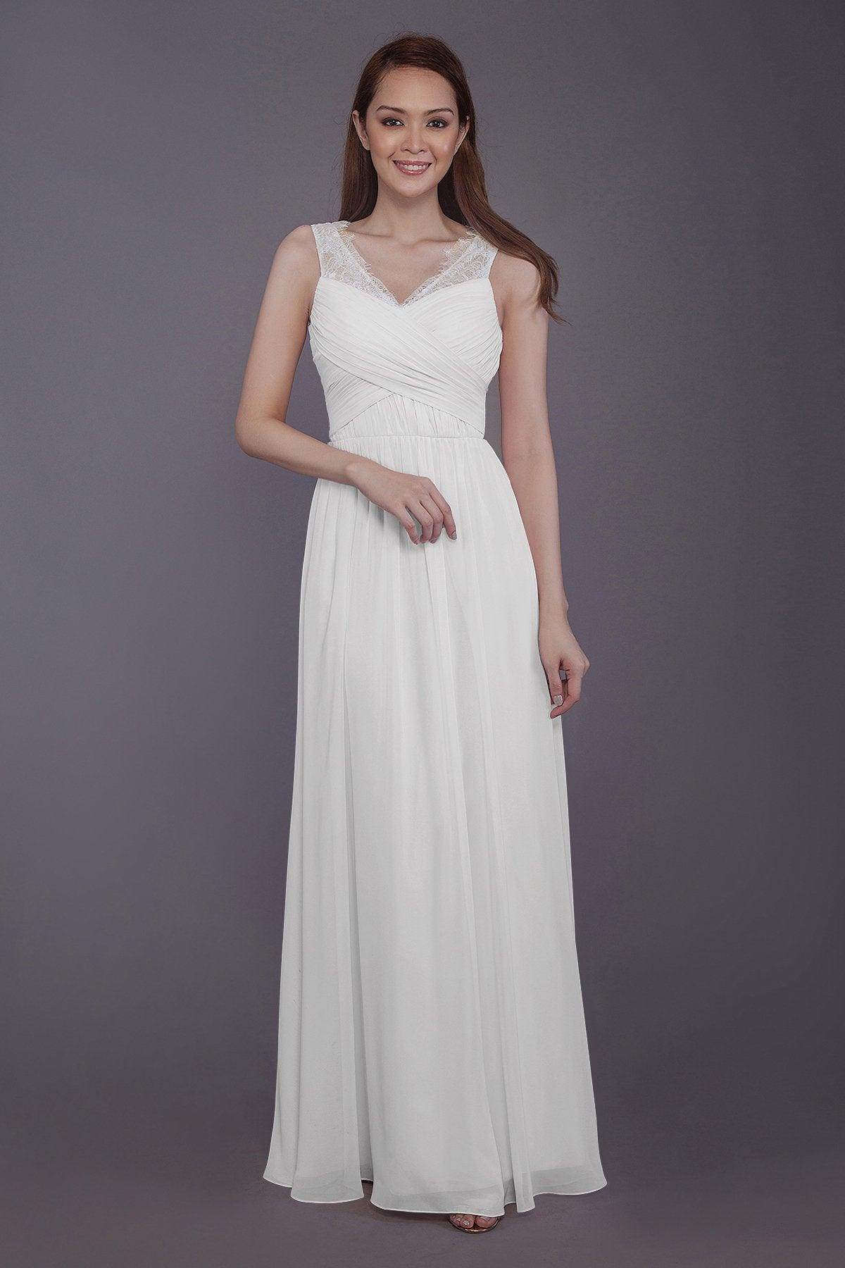 Sheath-Column Floor Length Chiffon Bridesmaid Dress PR3542