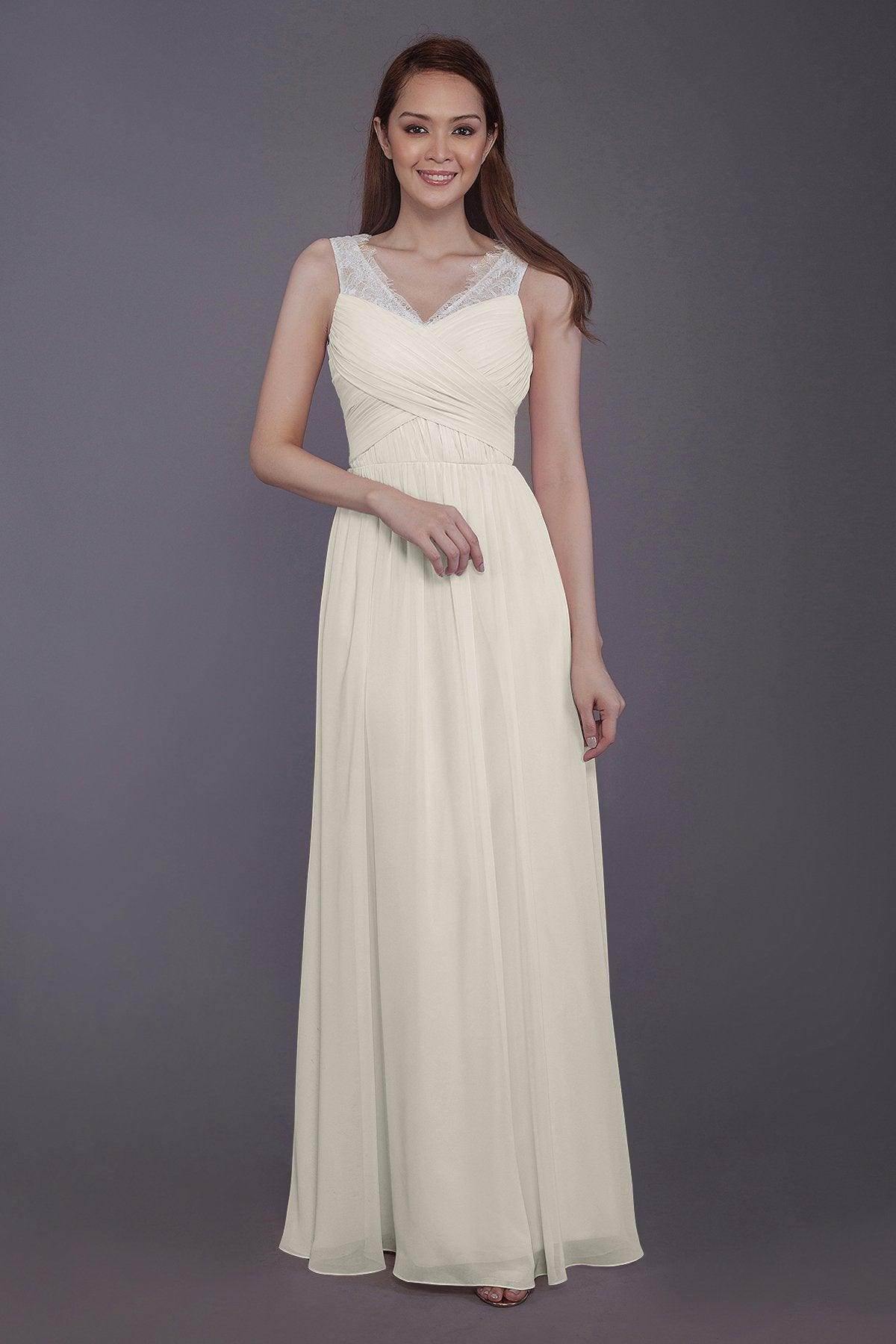 Sheath-Column Floor Length Chiffon Bridesmaid Dress PR3542