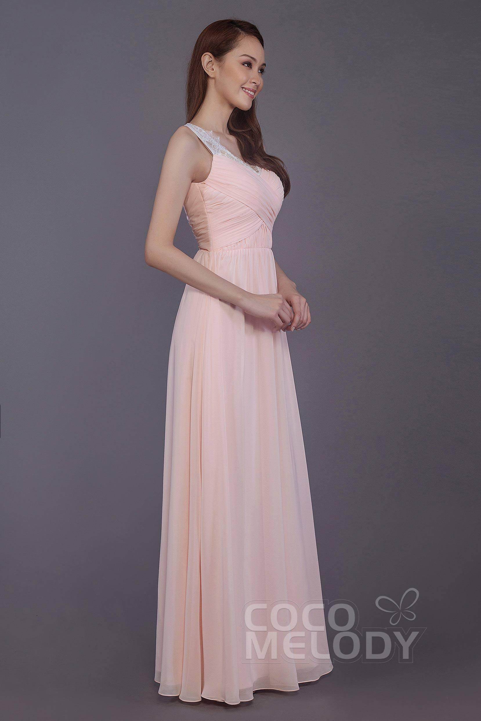 Sheath-Column Floor Length Chiffon Bridesmaid Dress PR3542