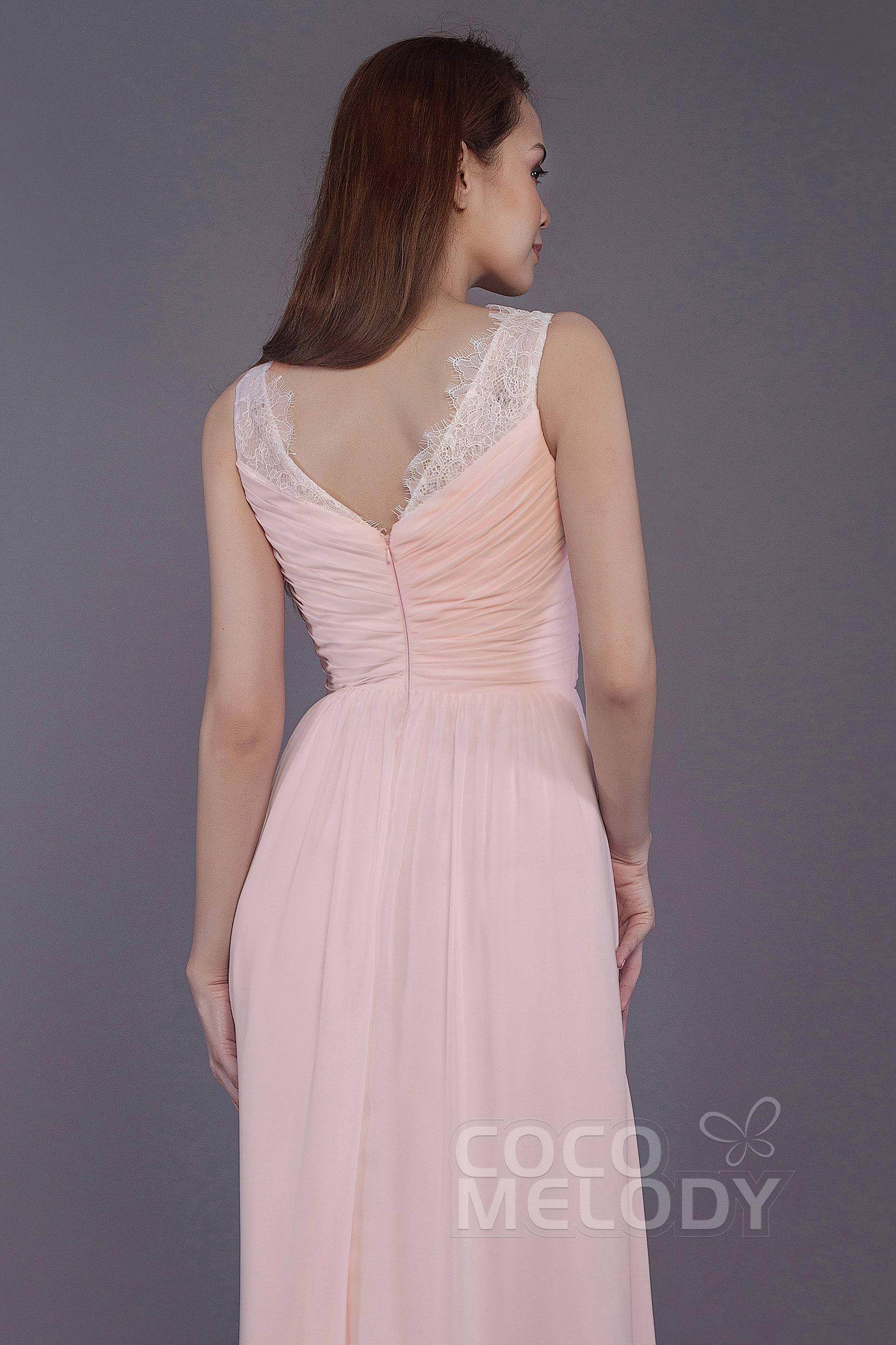 Sheath-Column Floor Length Chiffon Bridesmaid Dress PR3542
