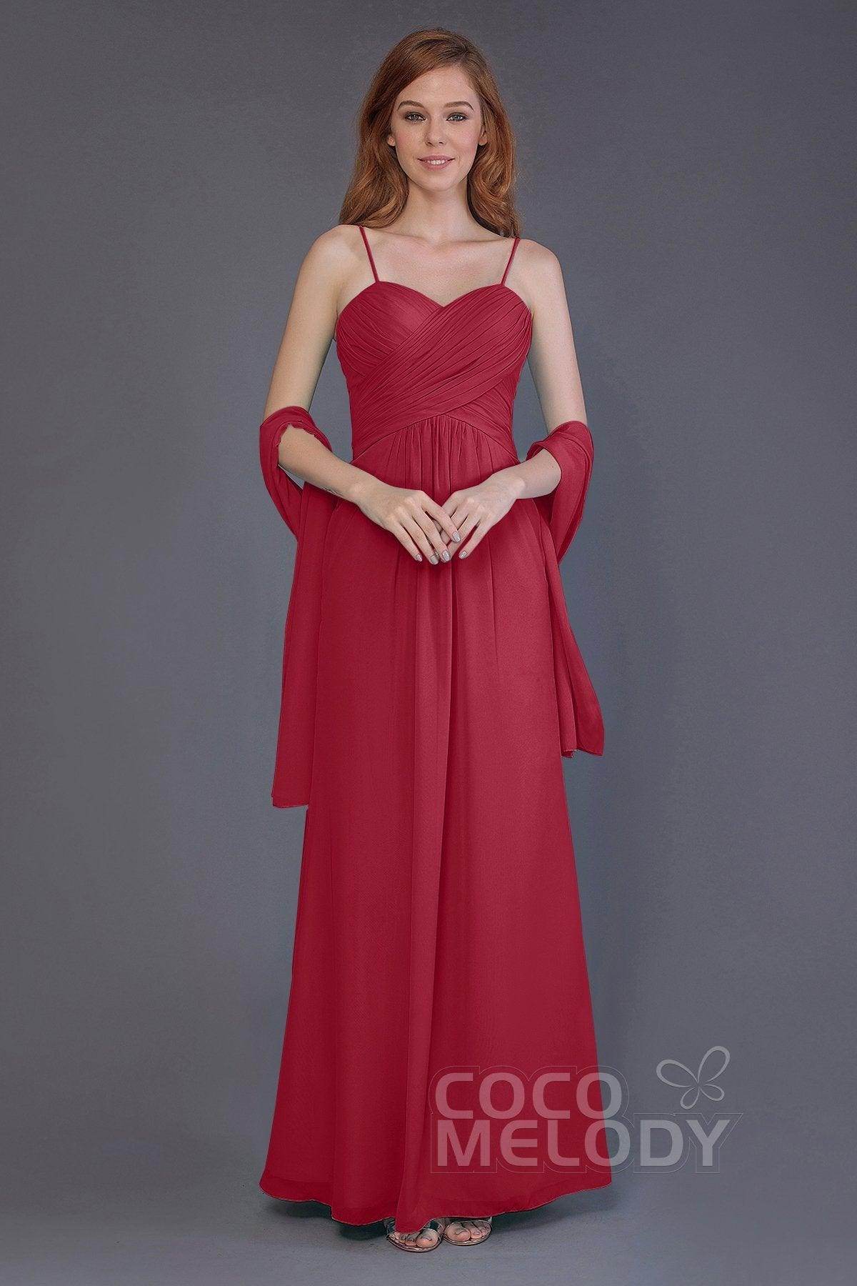 Sheath-Column Floor Length Chiffon Bridesmaid Dress PR3544
