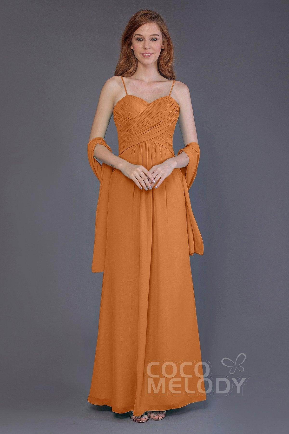 Sheath-Column Floor Length Chiffon Bridesmaid Dress PR3544