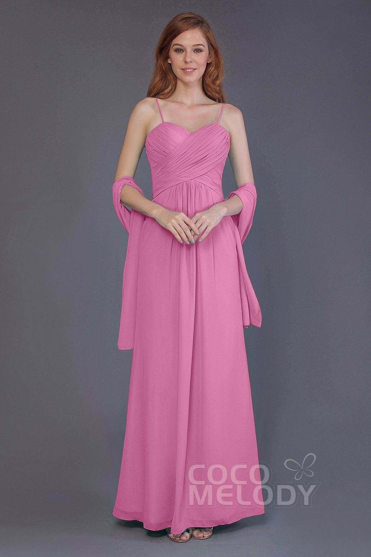 Sheath-Column Floor Length Chiffon Bridesmaid Dress PR3544