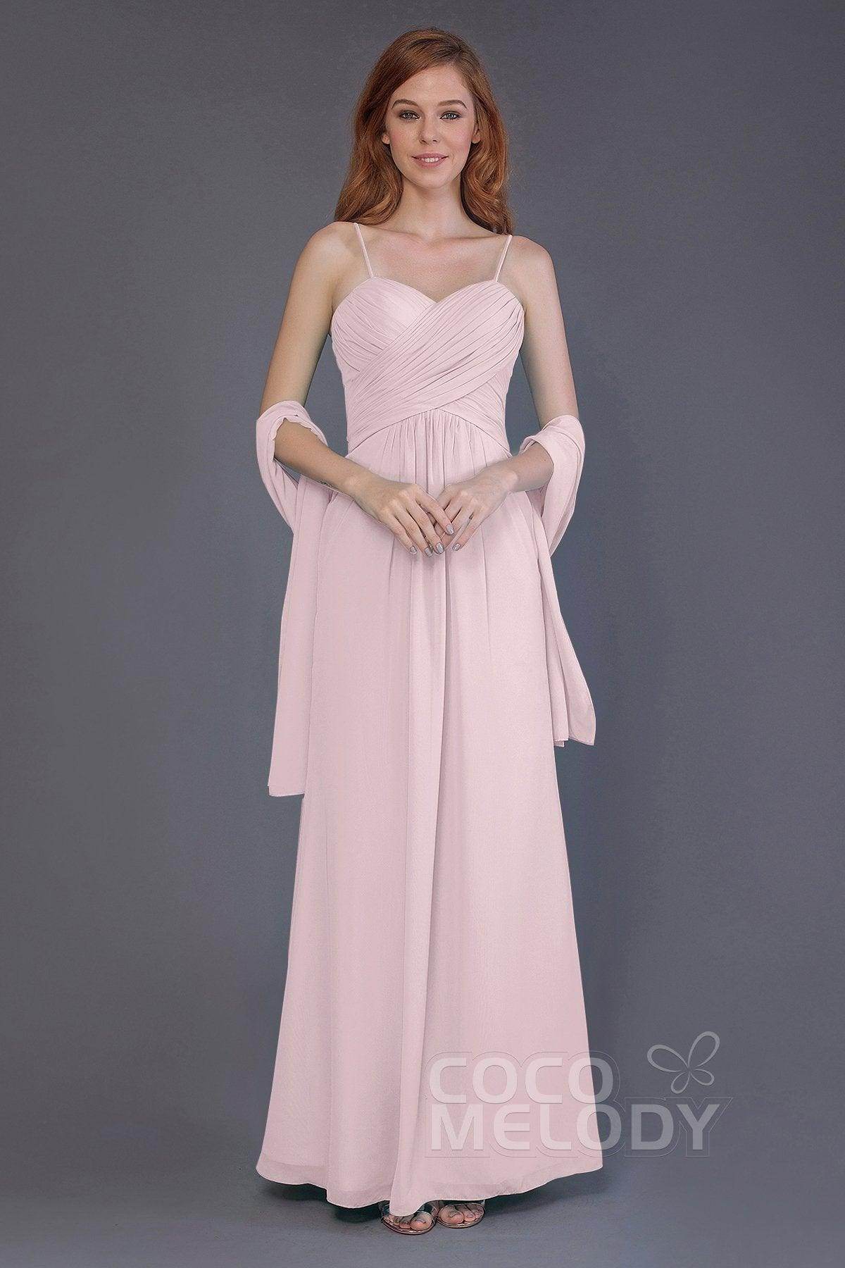 Sheath-Column Floor Length Chiffon Bridesmaid Dress PR3544