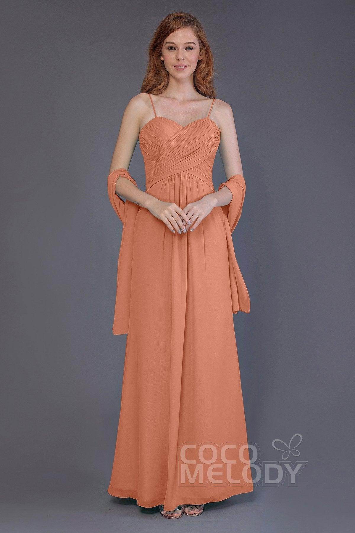 Sheath-Column Floor Length Chiffon Bridesmaid Dress PR3544