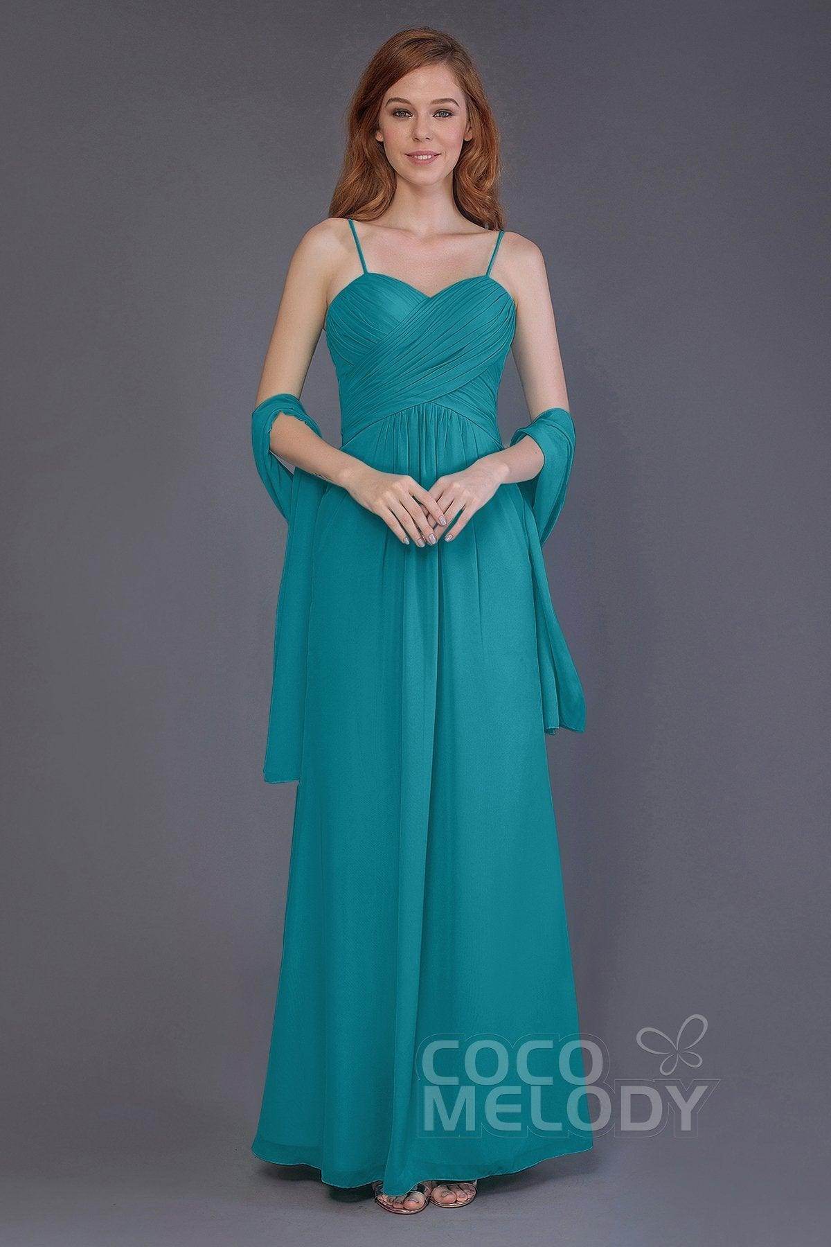 Sheath-Column Floor Length Chiffon Bridesmaid Dress PR3544