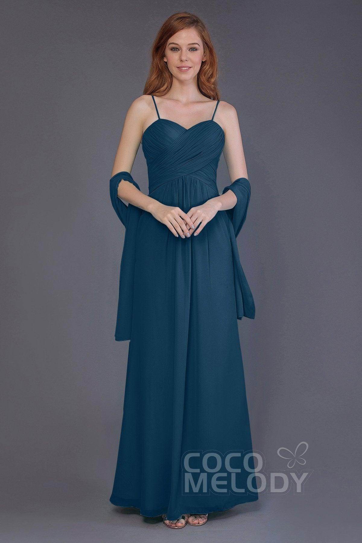 Sheath-Column Floor Length Chiffon Bridesmaid Dress PR3544