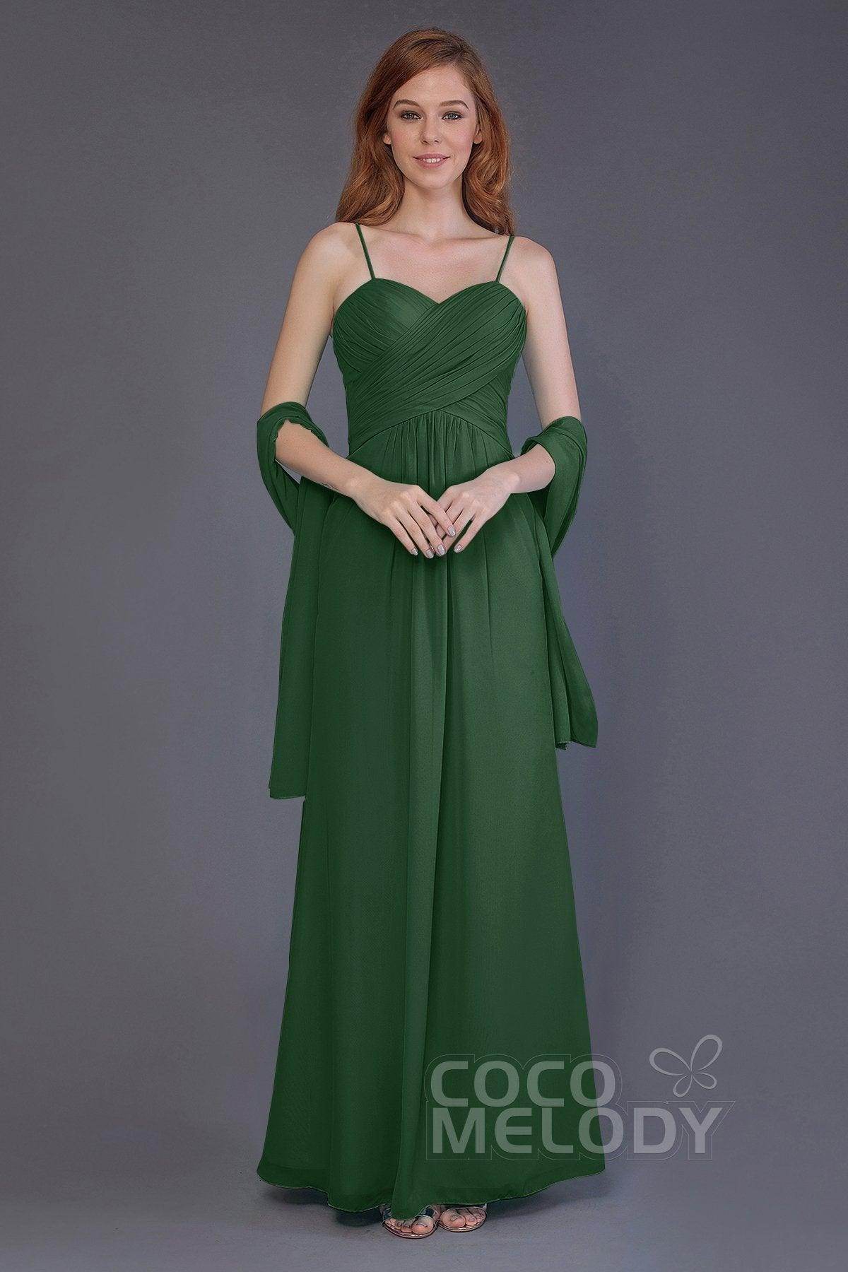 Sheath-Column Floor Length Chiffon Bridesmaid Dress PR3544