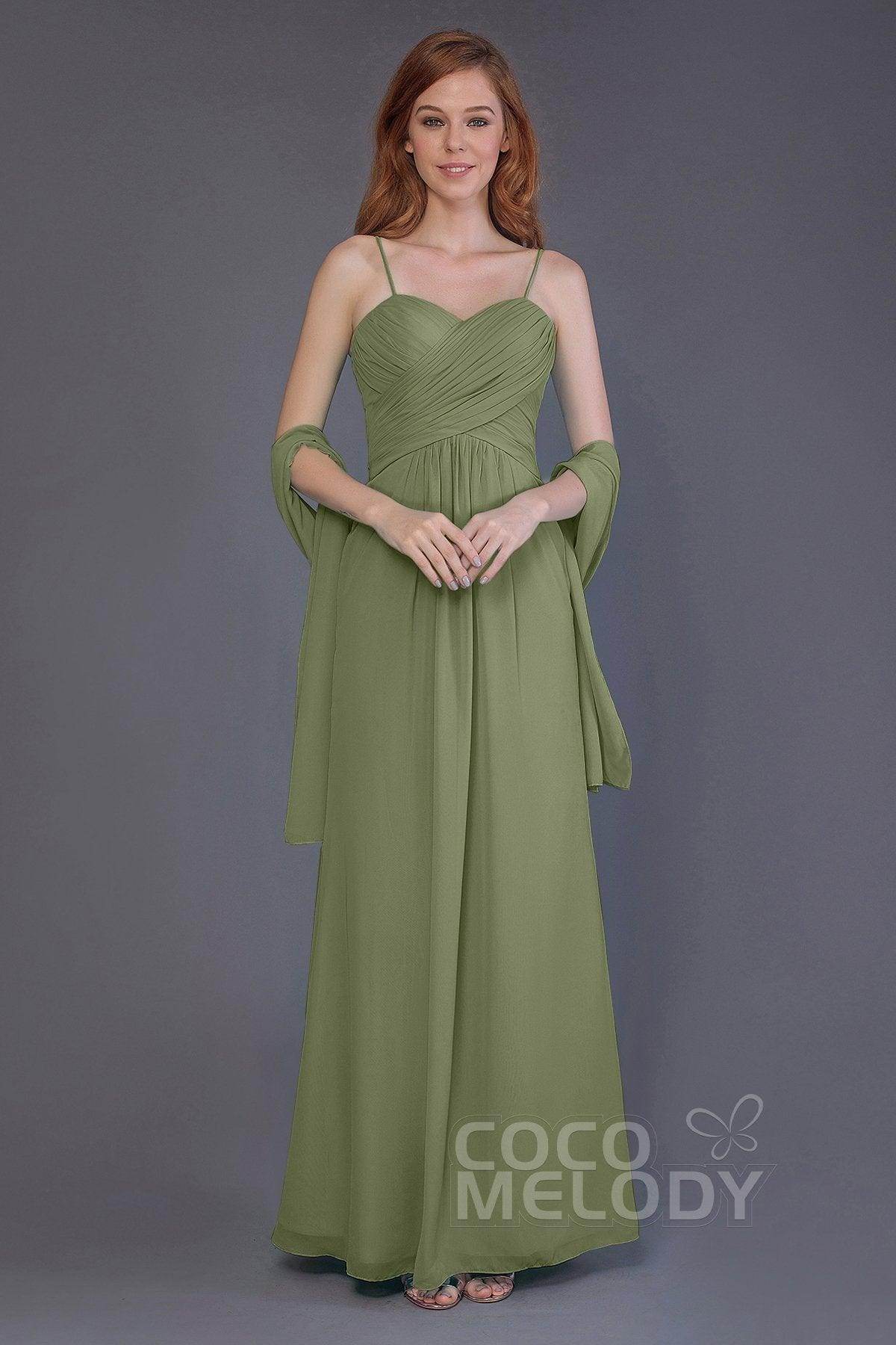 Sheath-Column Floor Length Chiffon Bridesmaid Dress PR3544