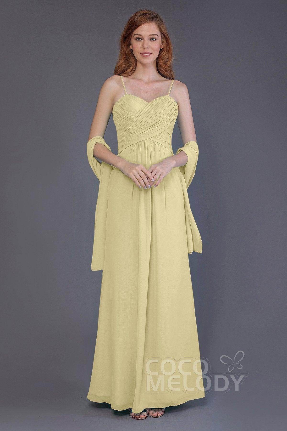 Sheath-Column Floor Length Chiffon Bridesmaid Dress PR3544
