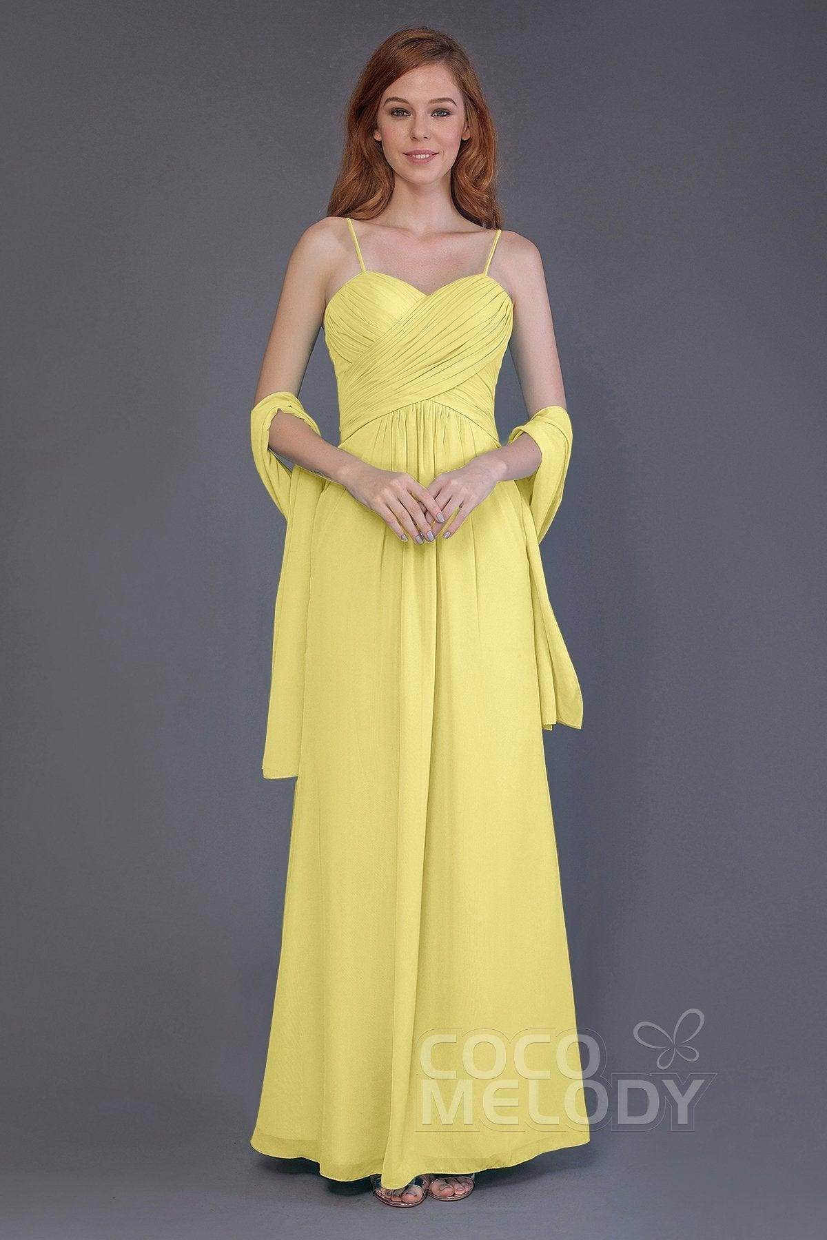 Sheath-Column Floor Length Chiffon Bridesmaid Dress PR3544