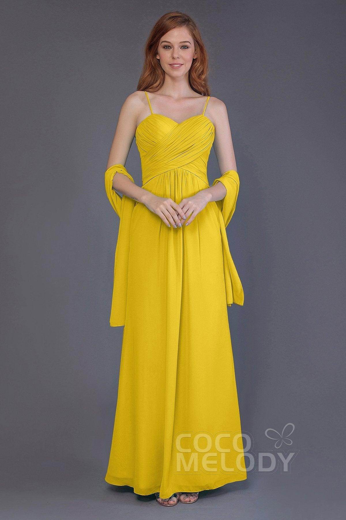 Sheath-Column Floor Length Chiffon Bridesmaid Dress PR3544