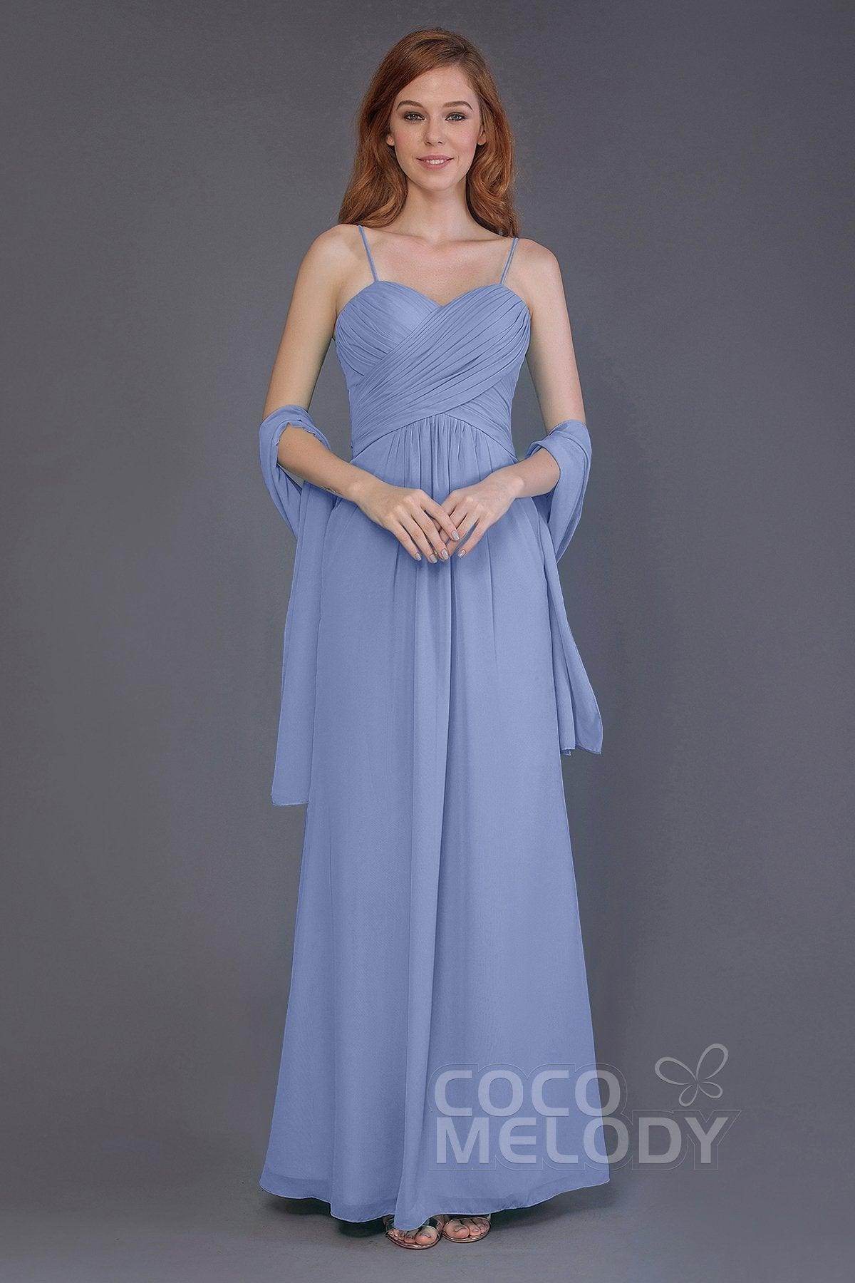 Sheath-Column Floor Length Chiffon Bridesmaid Dress PR3544