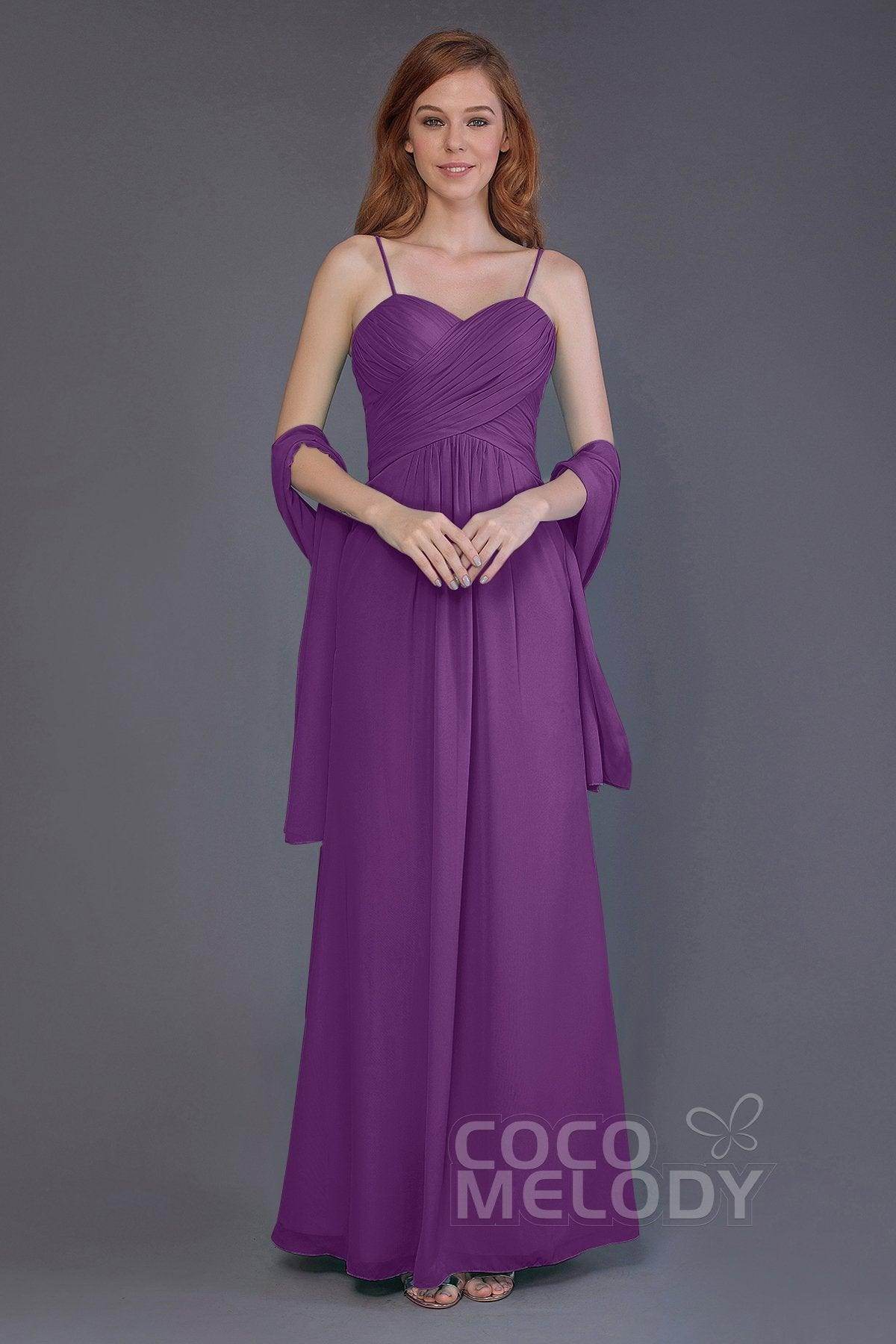 Sheath-Column Floor Length Chiffon Bridesmaid Dress PR3544