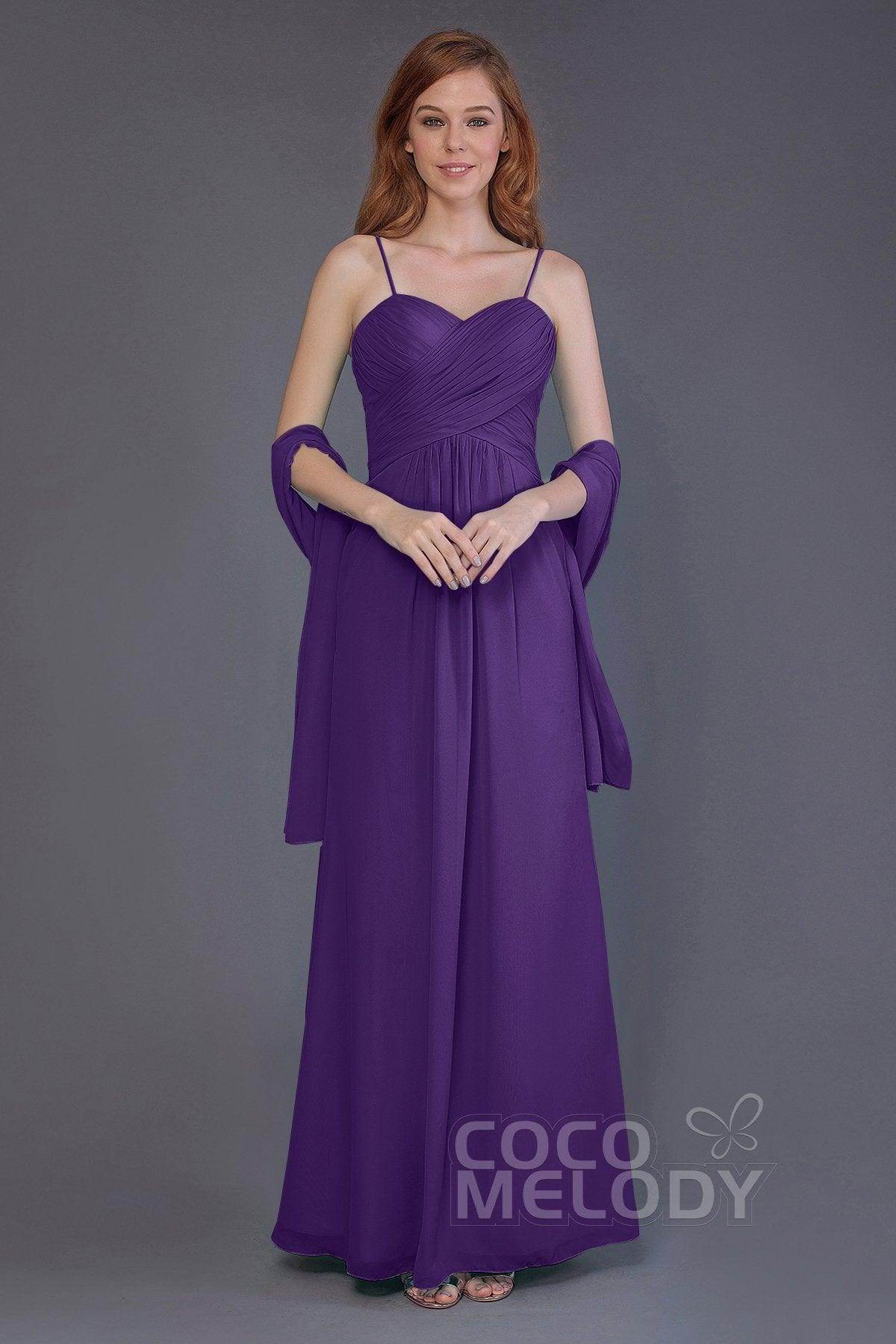 Sheath-Column Floor Length Chiffon Bridesmaid Dress PR3544