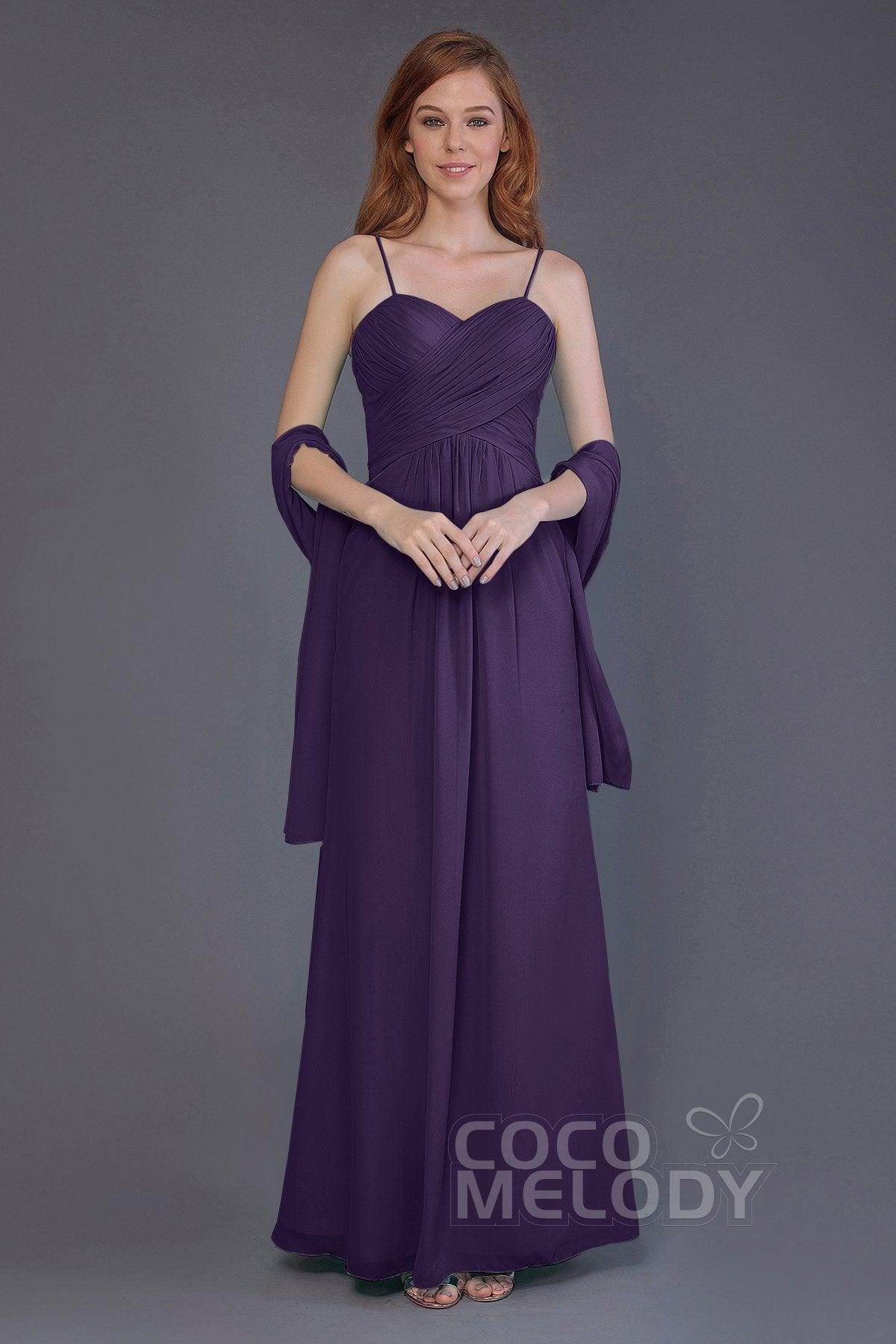 Sheath-Column Floor Length Chiffon Bridesmaid Dress PR3544