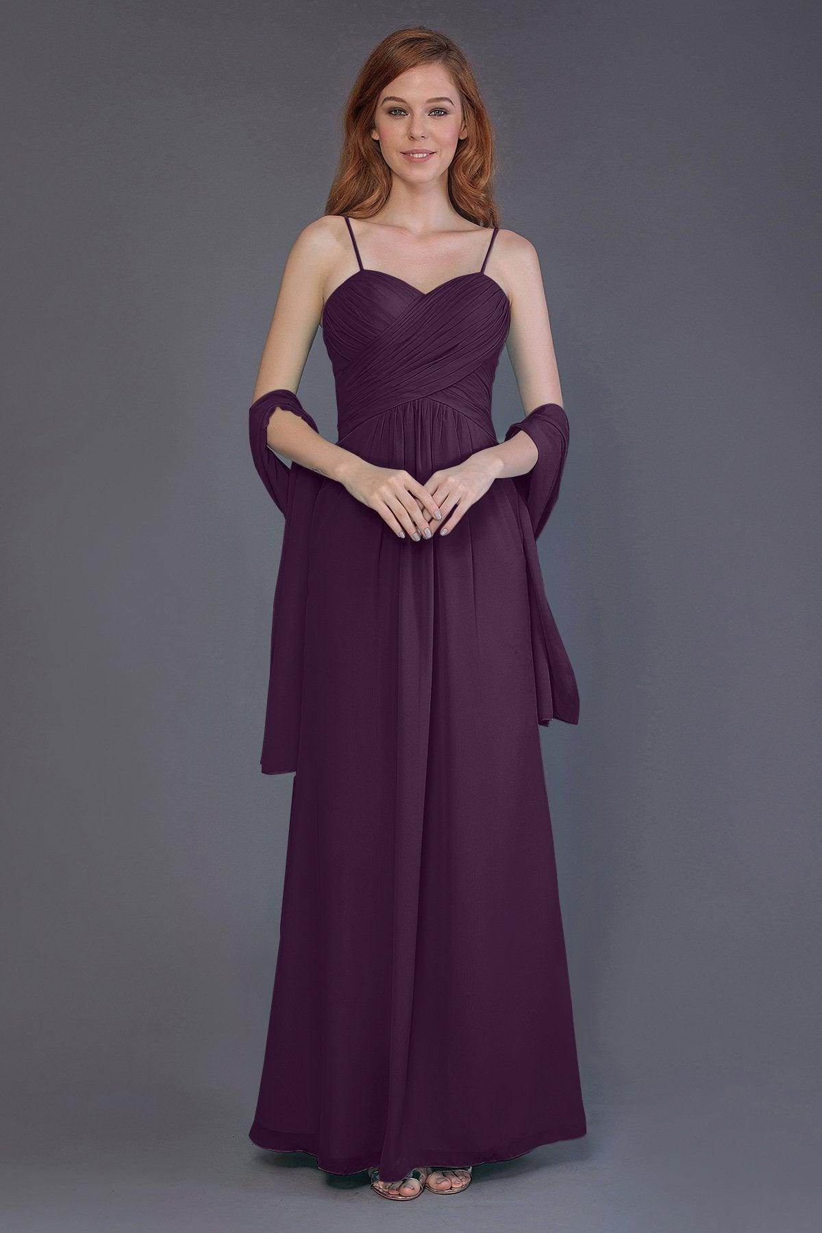Sheath-Column Floor Length Chiffon Bridesmaid Dress PR3544