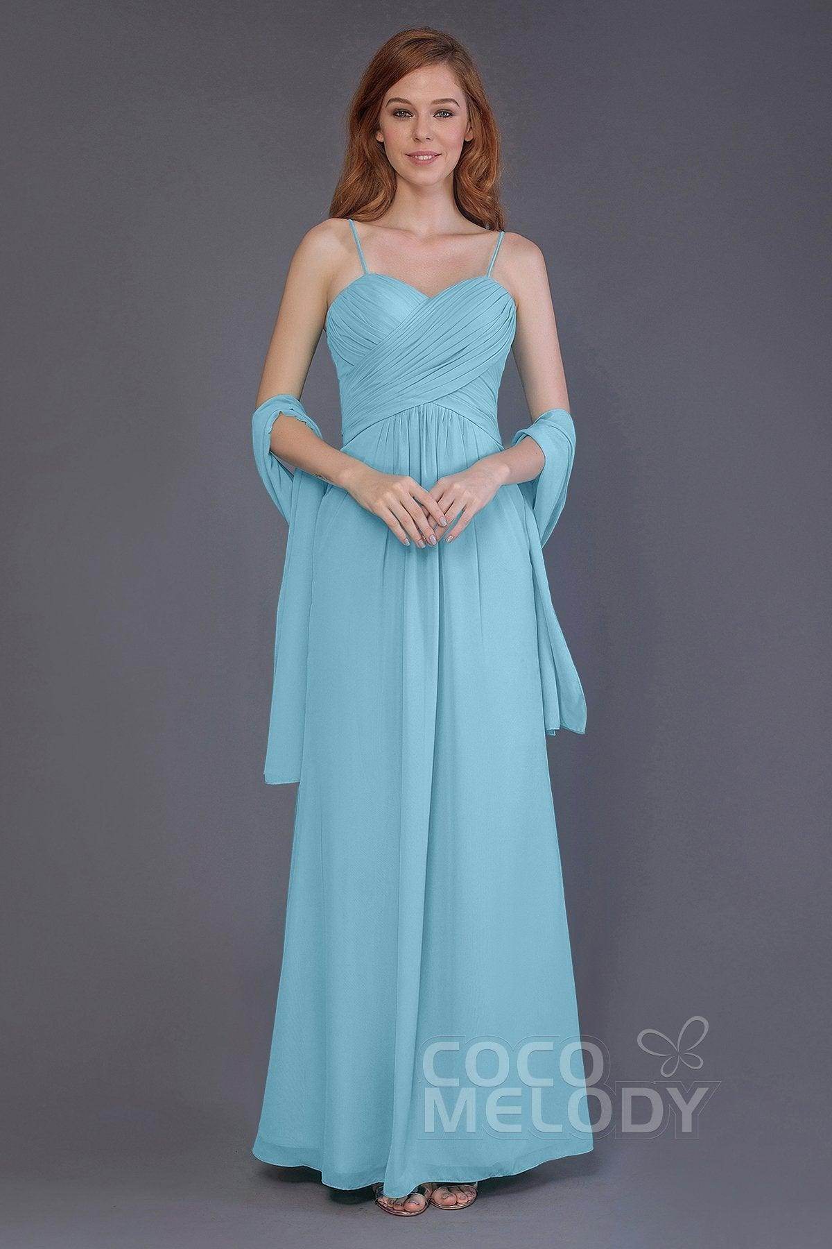 Sheath-Column Floor Length Chiffon Bridesmaid Dress PR3544