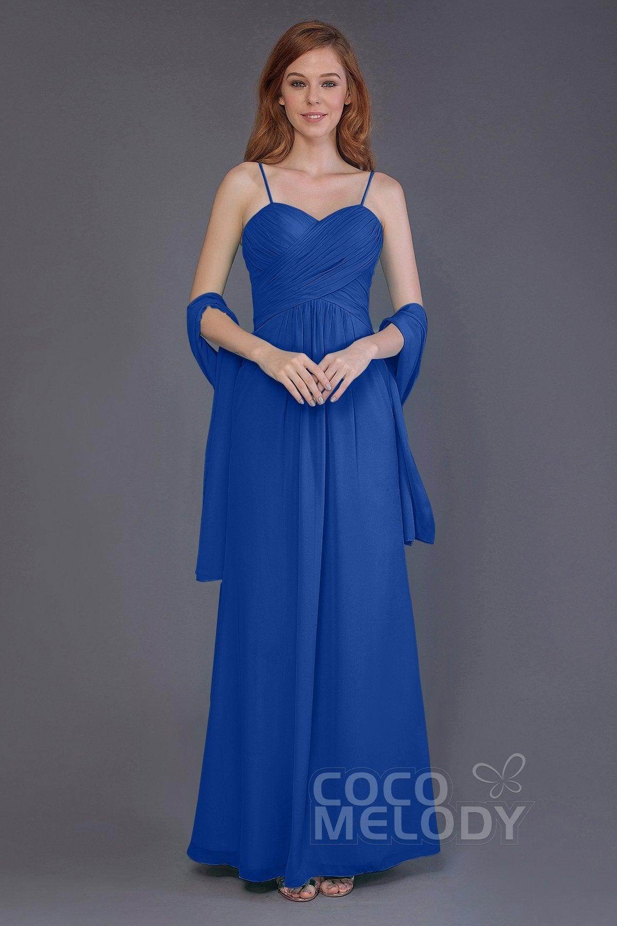 Sheath-Column Floor Length Chiffon Bridesmaid Dress PR3544