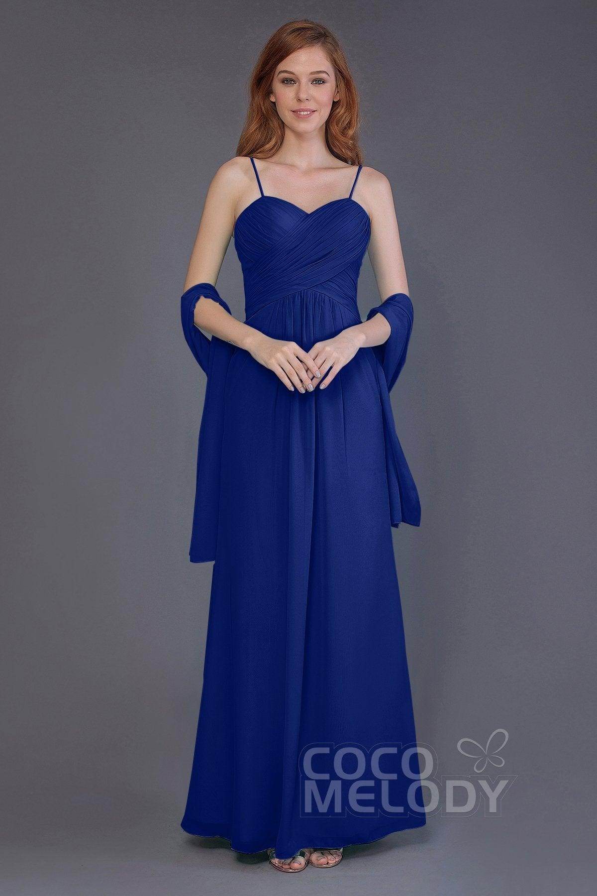 Sheath-Column Floor Length Chiffon Bridesmaid Dress PR3544