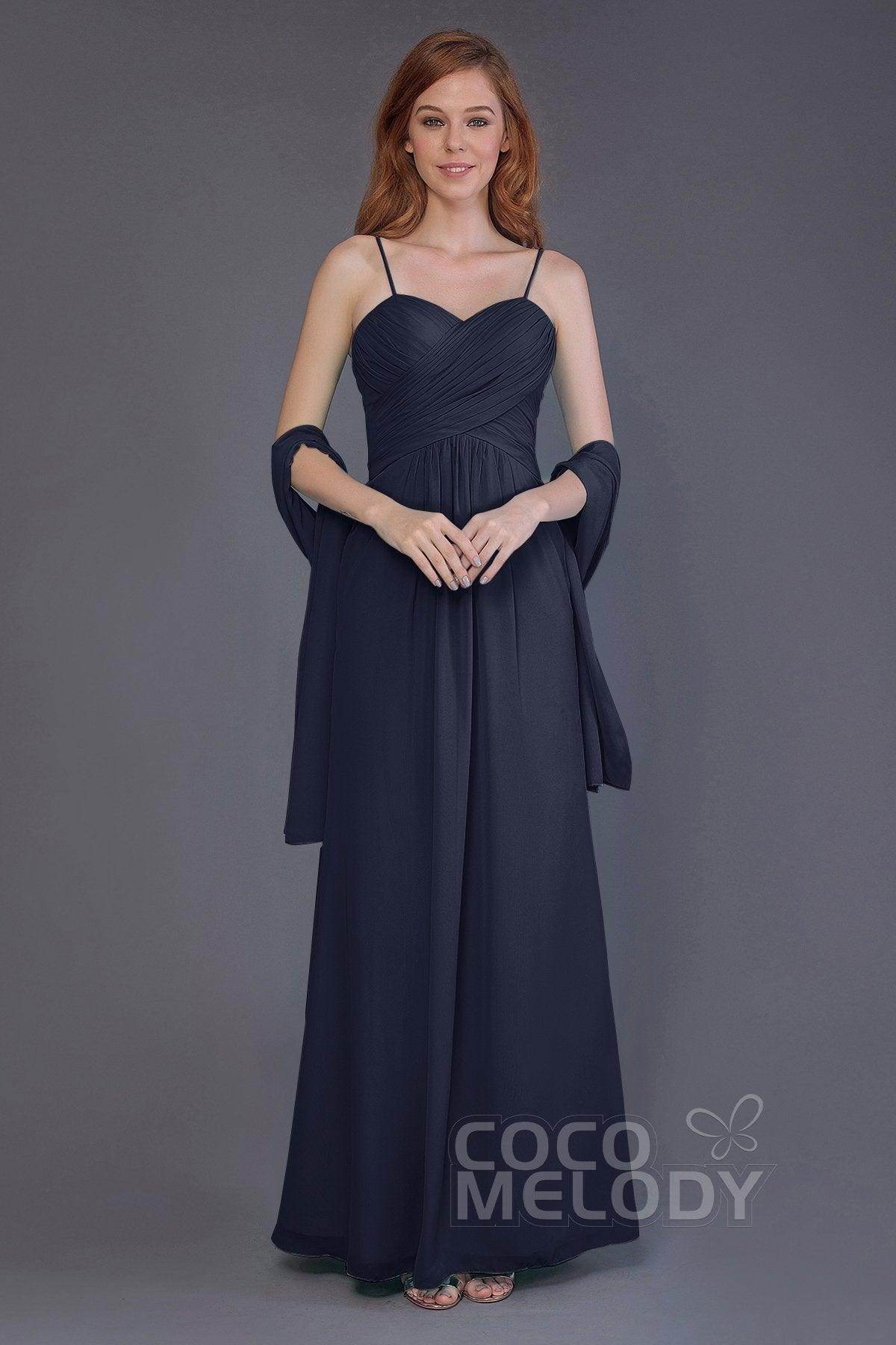 Sheath-Column Floor Length Chiffon Bridesmaid Dress PR3544