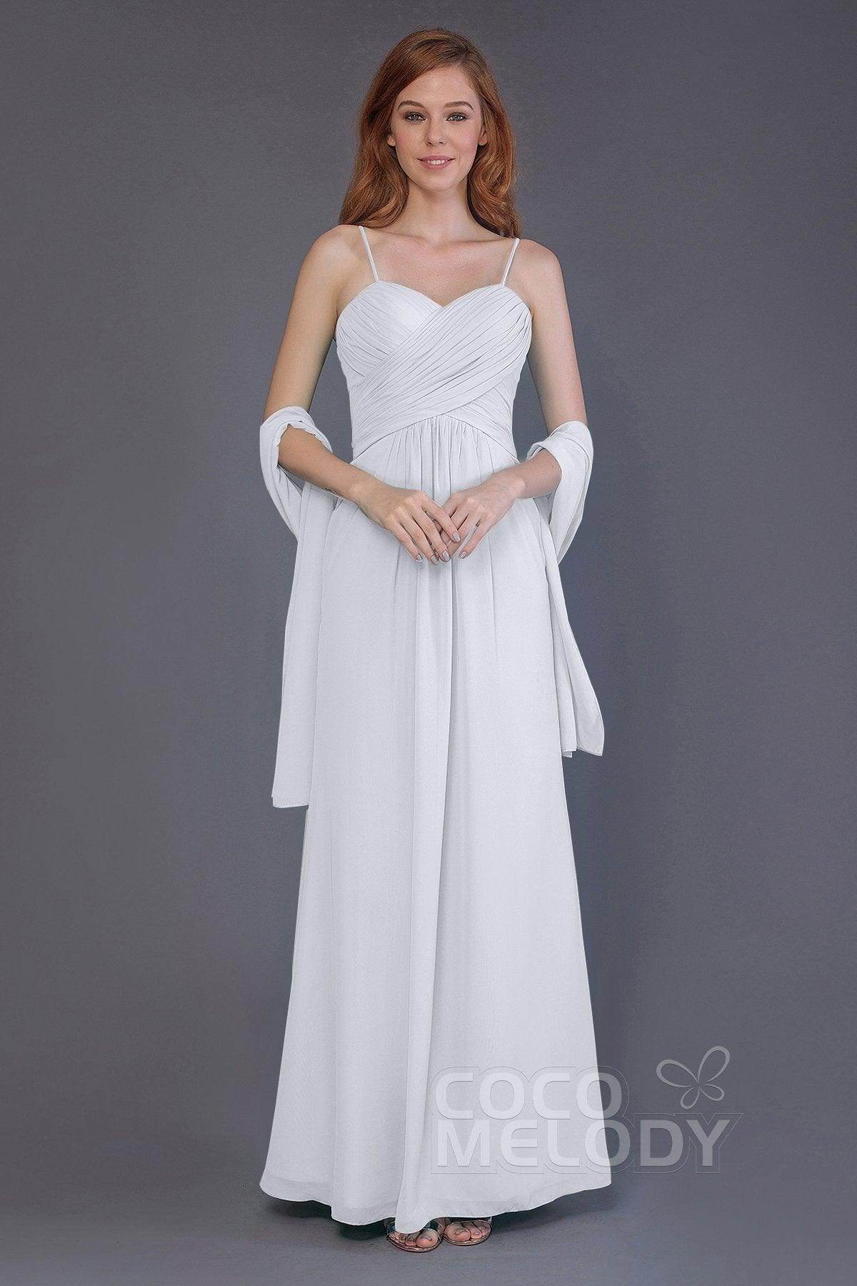 Sheath-Column Floor Length Chiffon Bridesmaid Dress PR3544