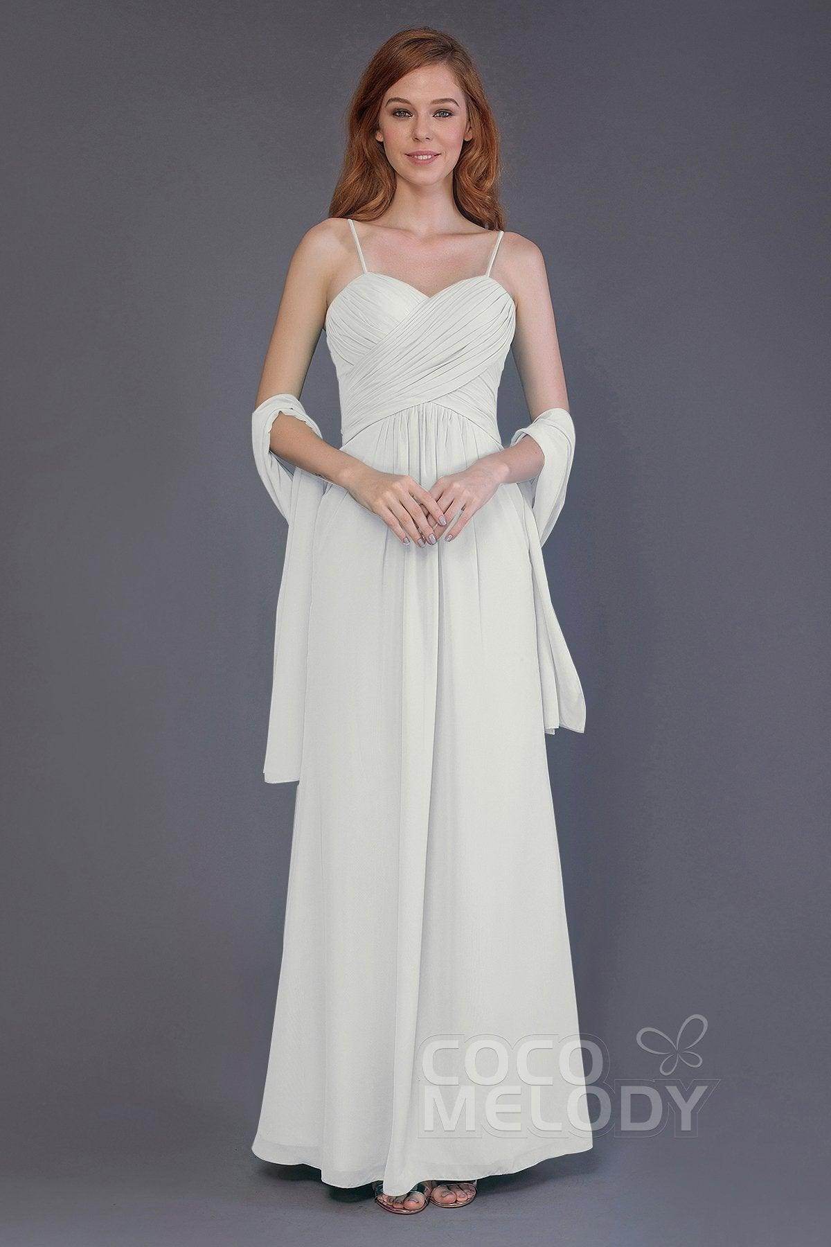 Sheath-Column Floor Length Chiffon Bridesmaid Dress PR3544